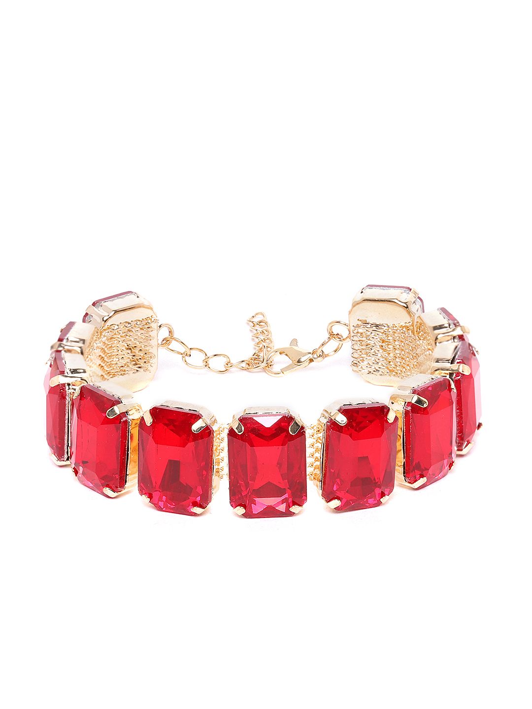 YouBella Red Gold-Plated Stone Studded Bracelet Price in India
