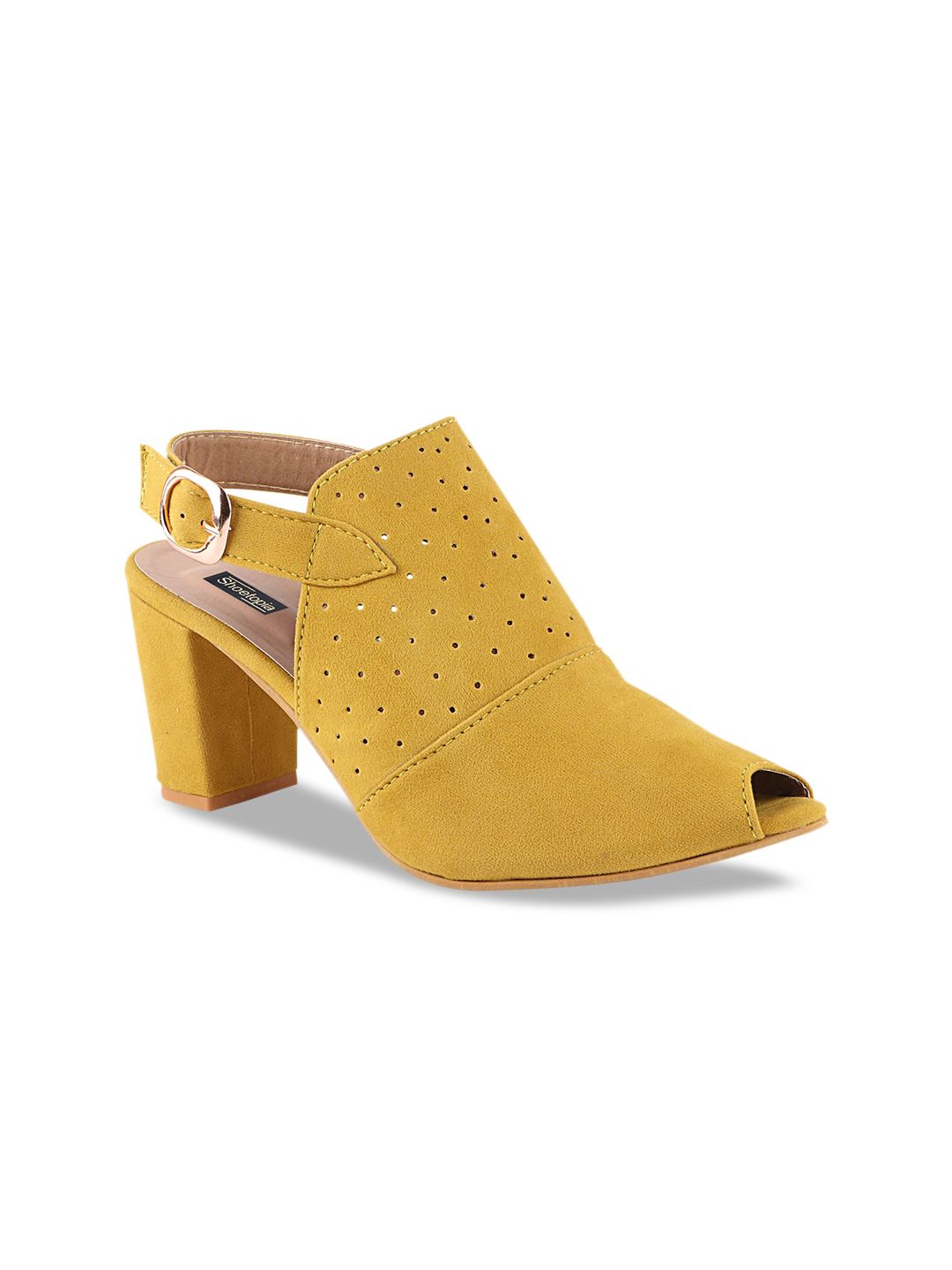 Shoetopia Women Yellow Solid Mules Price in India