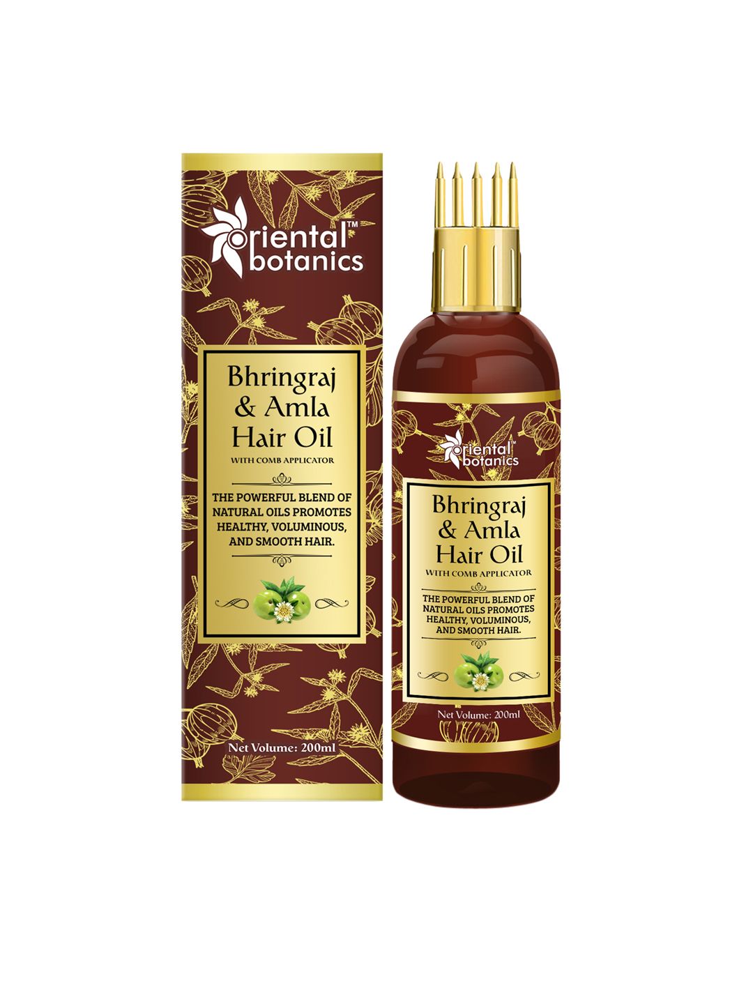 Oriental Botanics Bhringraj & Amla Hair Oil With Comb Applicator 200 ml Price in India