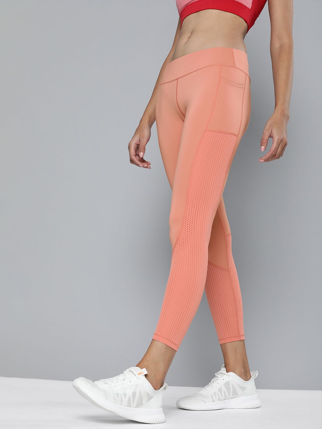 HRX By Hrithik Roshan Women Rose Dawn Solid Skinny Fit Mid-Rise Rapid-Dry Antimicrobial Running Tights Price in India