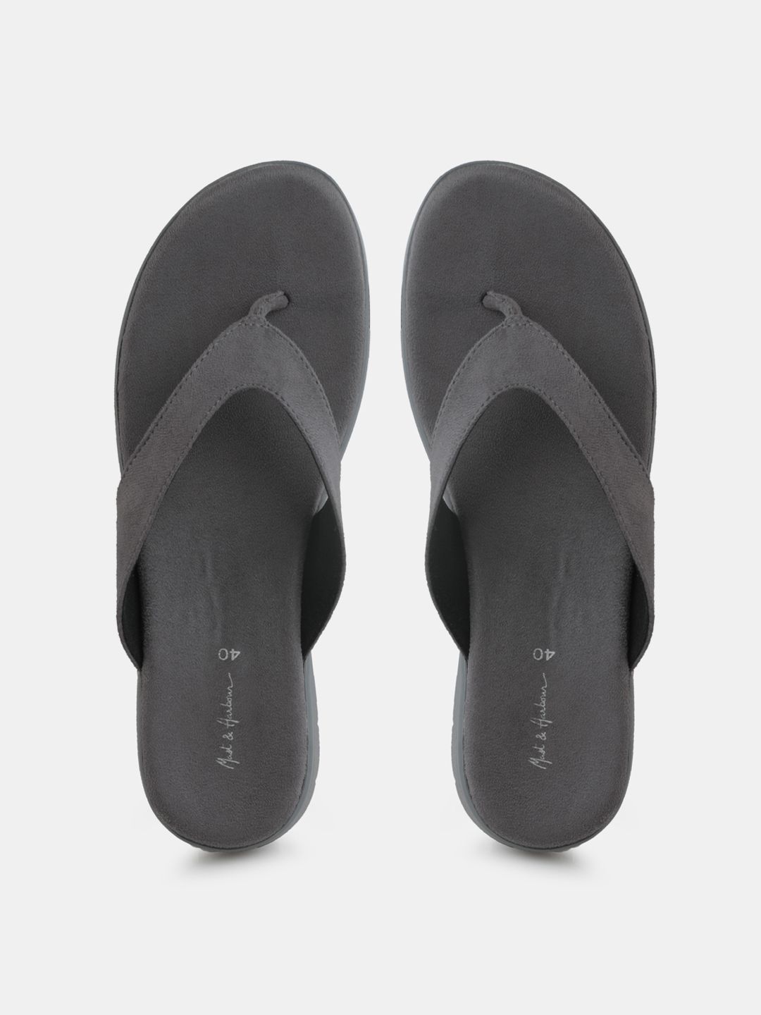 Mast & Harbour Women Grey Solid Comfort Heels Price in India