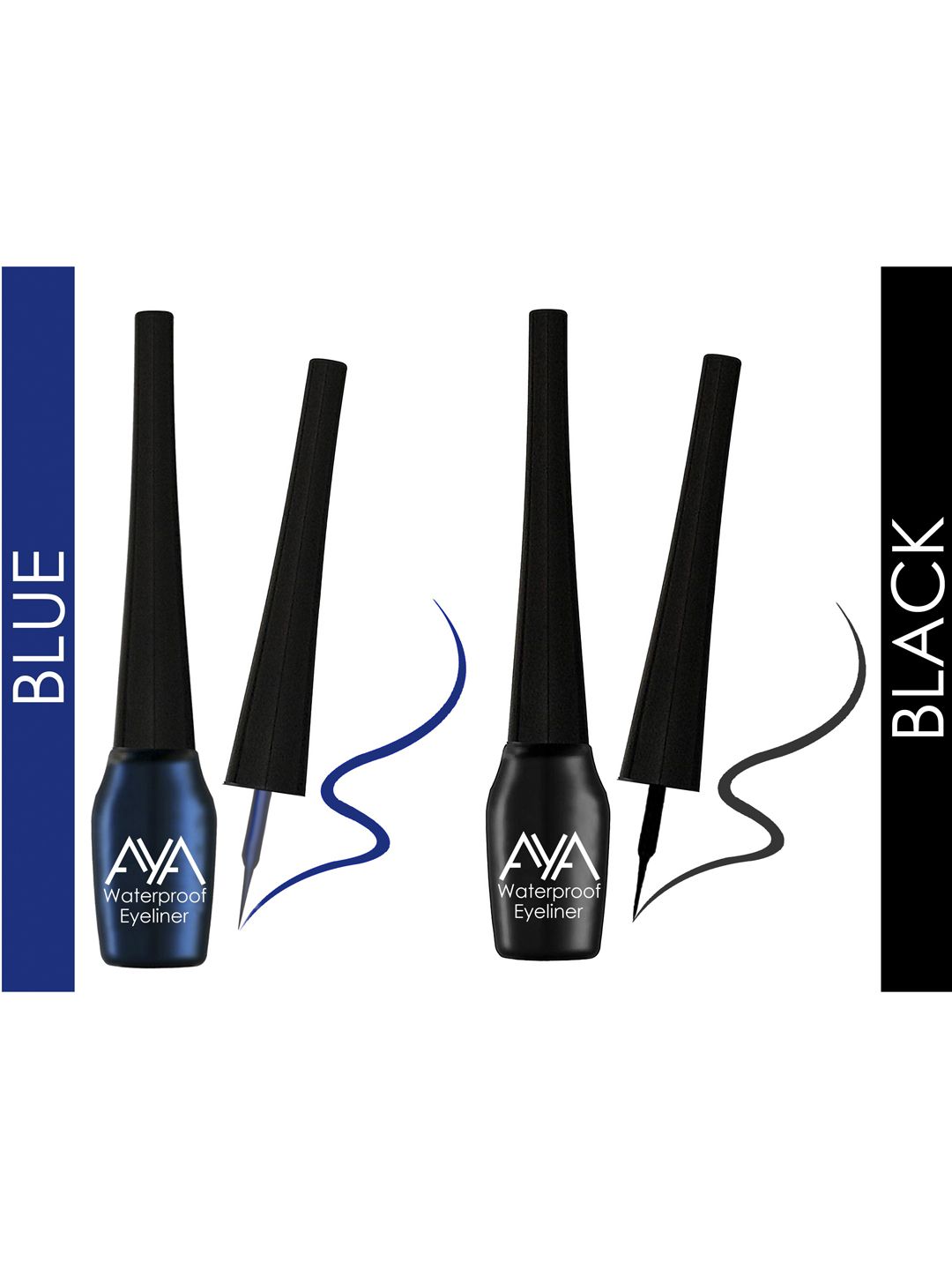 AYA Set Of 2 Black and Blue Waterproof Long Lasting Eyeliner Price in India