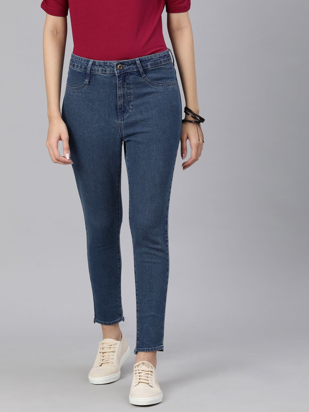 The Roadster Lifestyle Co Women Navy Blue Stretchable Jeans Price in India
