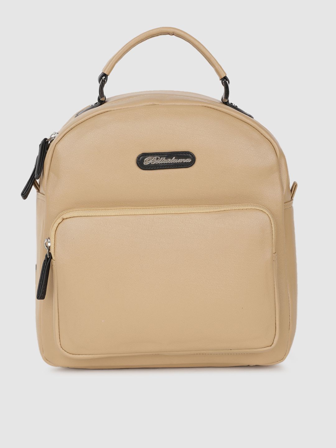 BELLADAMA Women Beige Solid Backpack Price in India