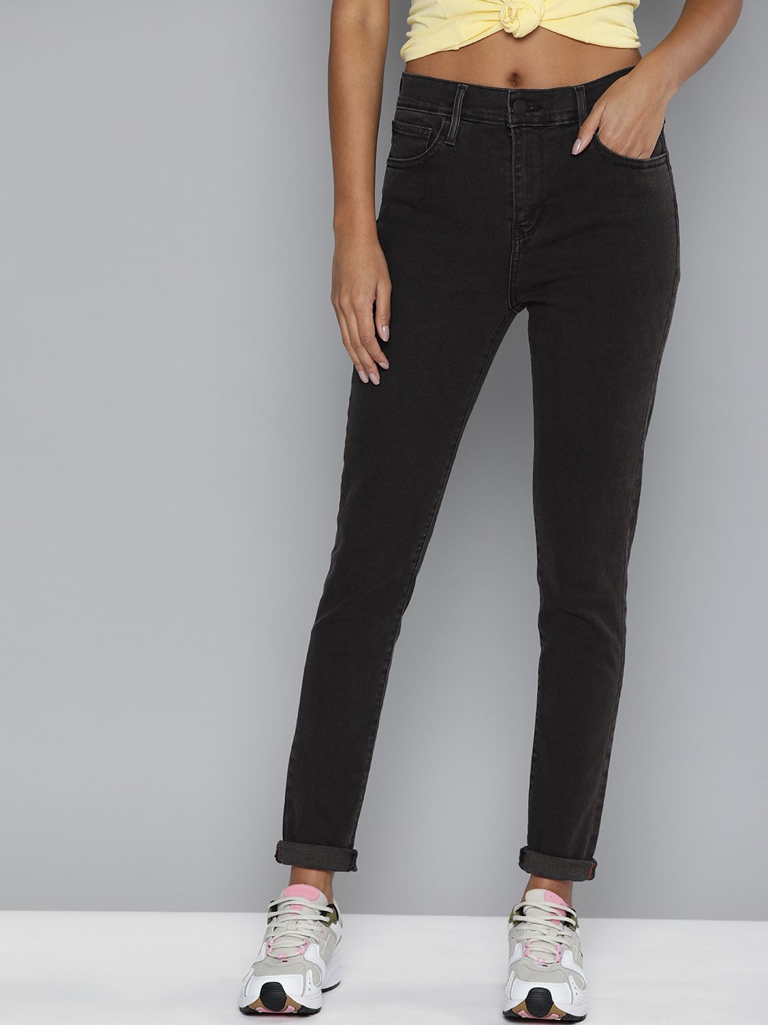 Levis Women Black 720 Super Skinny Fit High-Rise Stretchable Sustainable Jeans Price in India