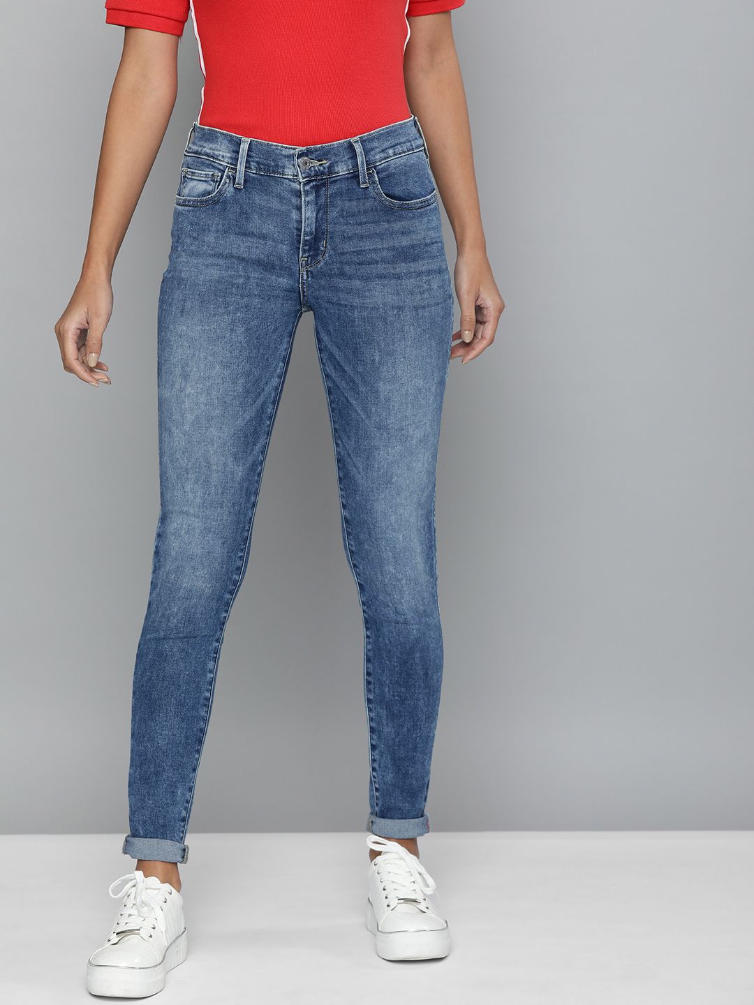 Levis Women Blue Super Skinny Fit High-Rise Clean Look Sustainable Jeans