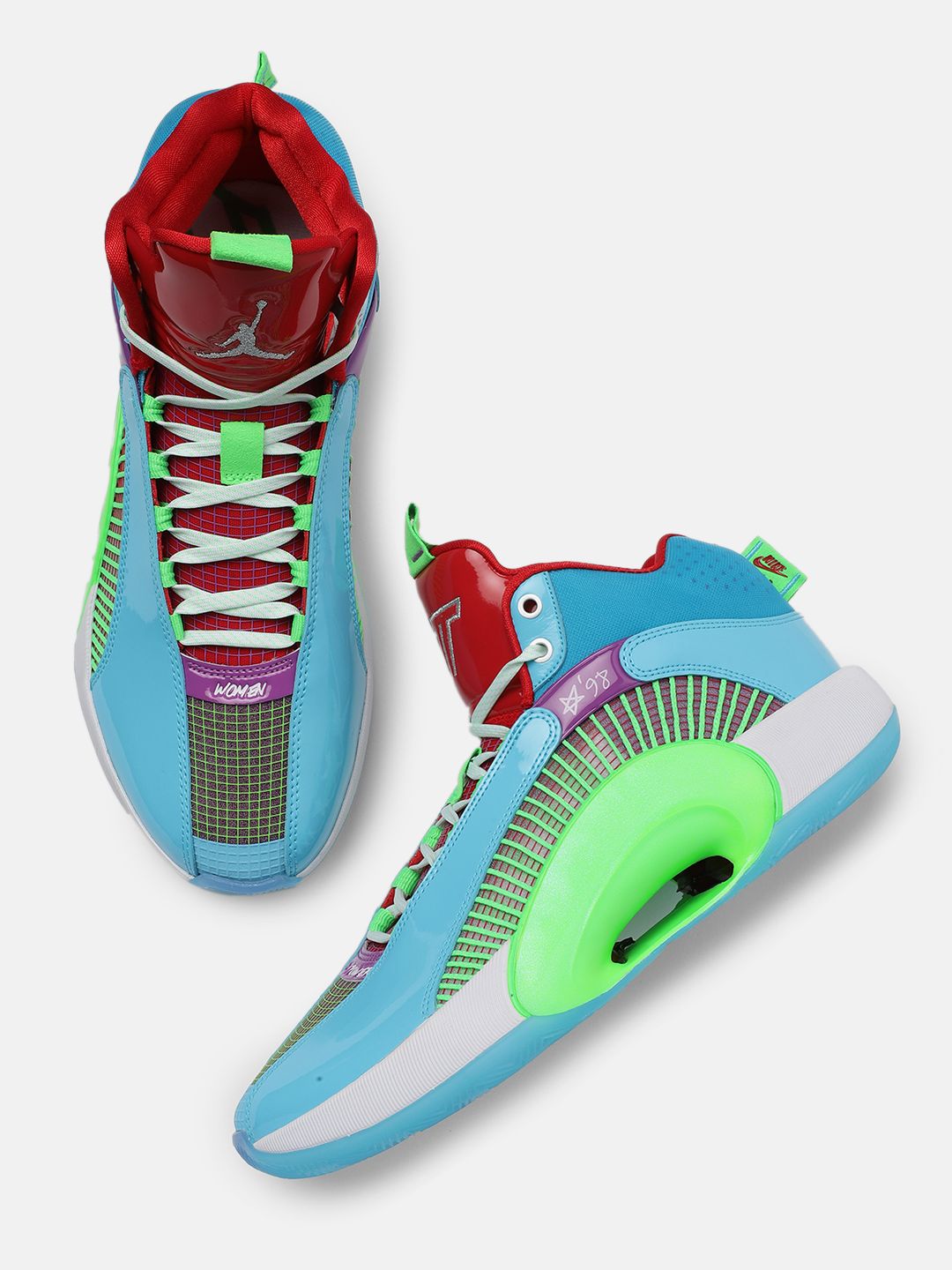 Buy Nike Men Blue AIR JORDAN XXXV WIP PF Mid-Top Basketball Shoes