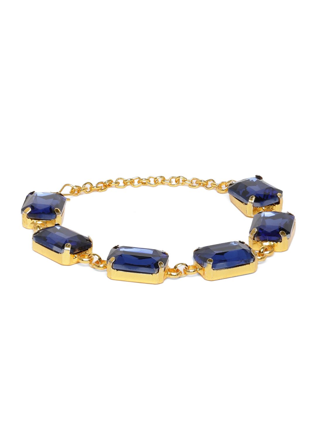 Zaveri Pearls Gold-Plated & Blue Contemporary Bracelet Price in India