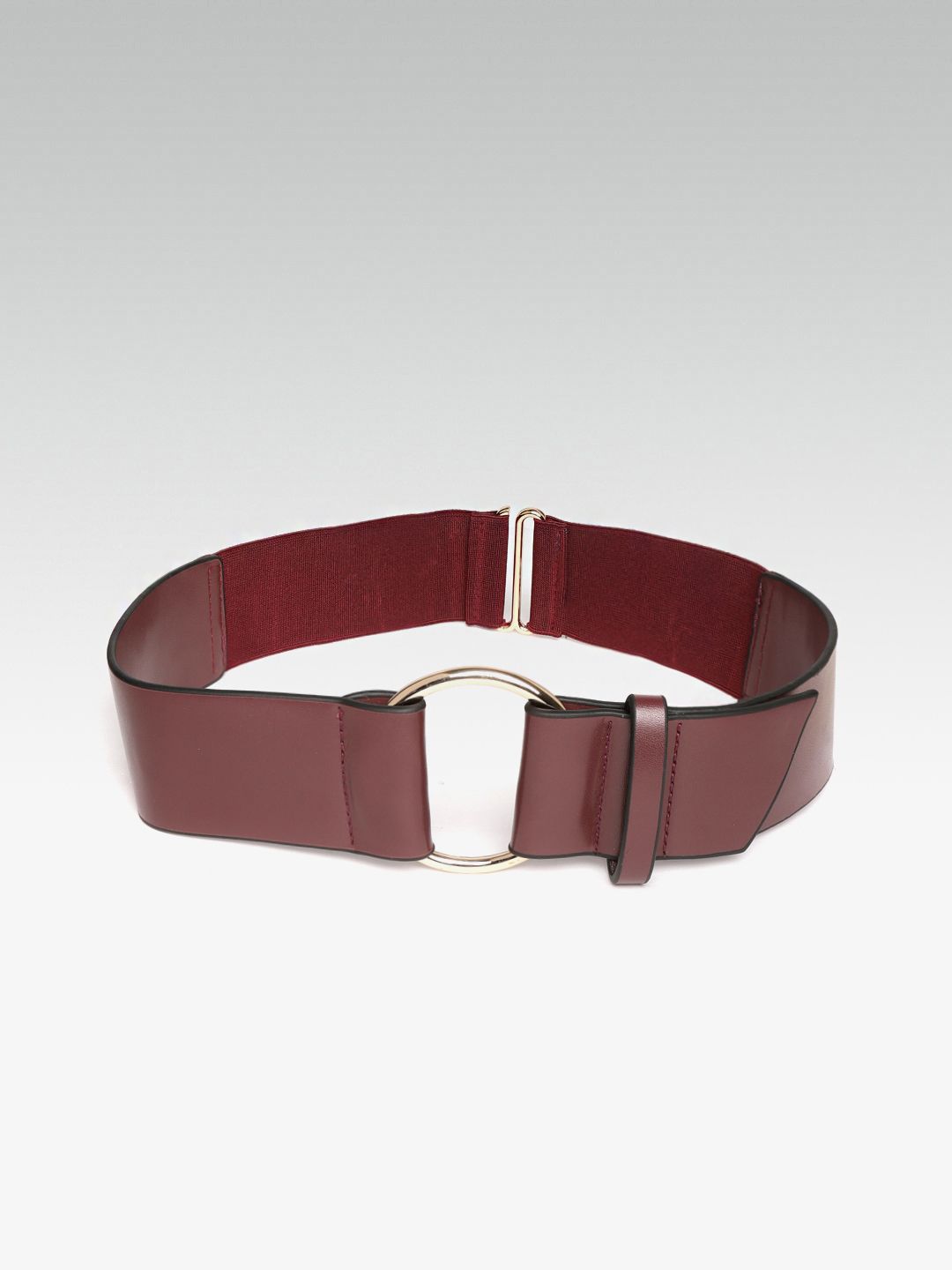 20Dresses Women Burgundy Solid Wide Stretchable Belt Price in India