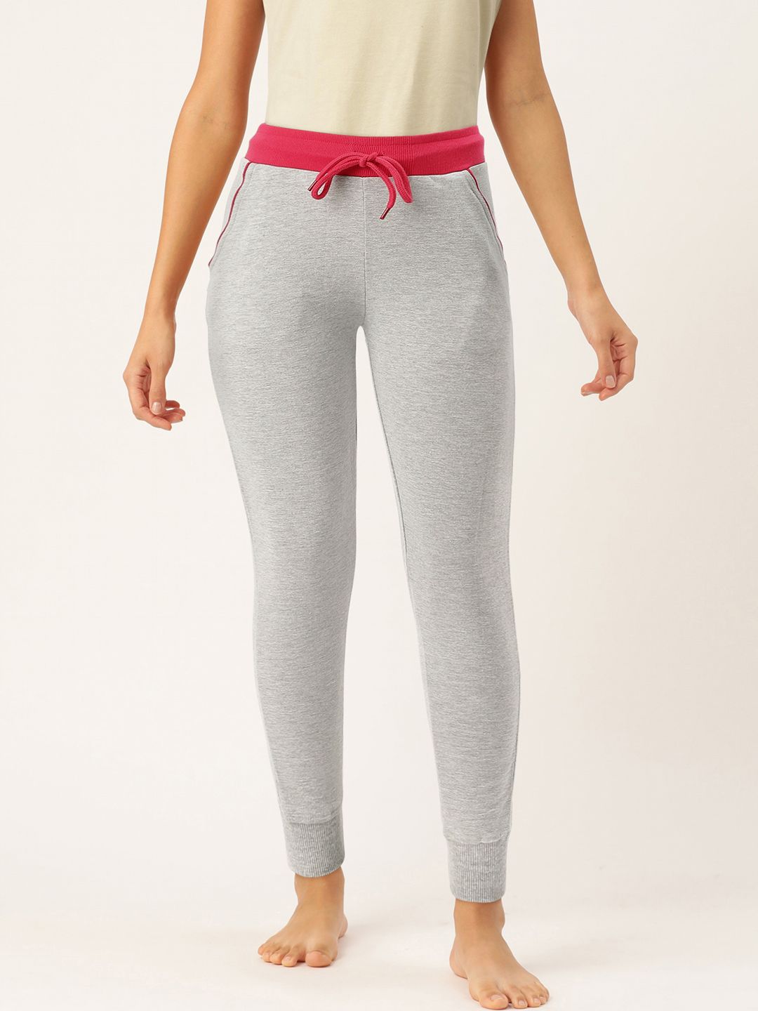 Fruit of the loom Women Grey Melange Solid Lounge Pants Price in India