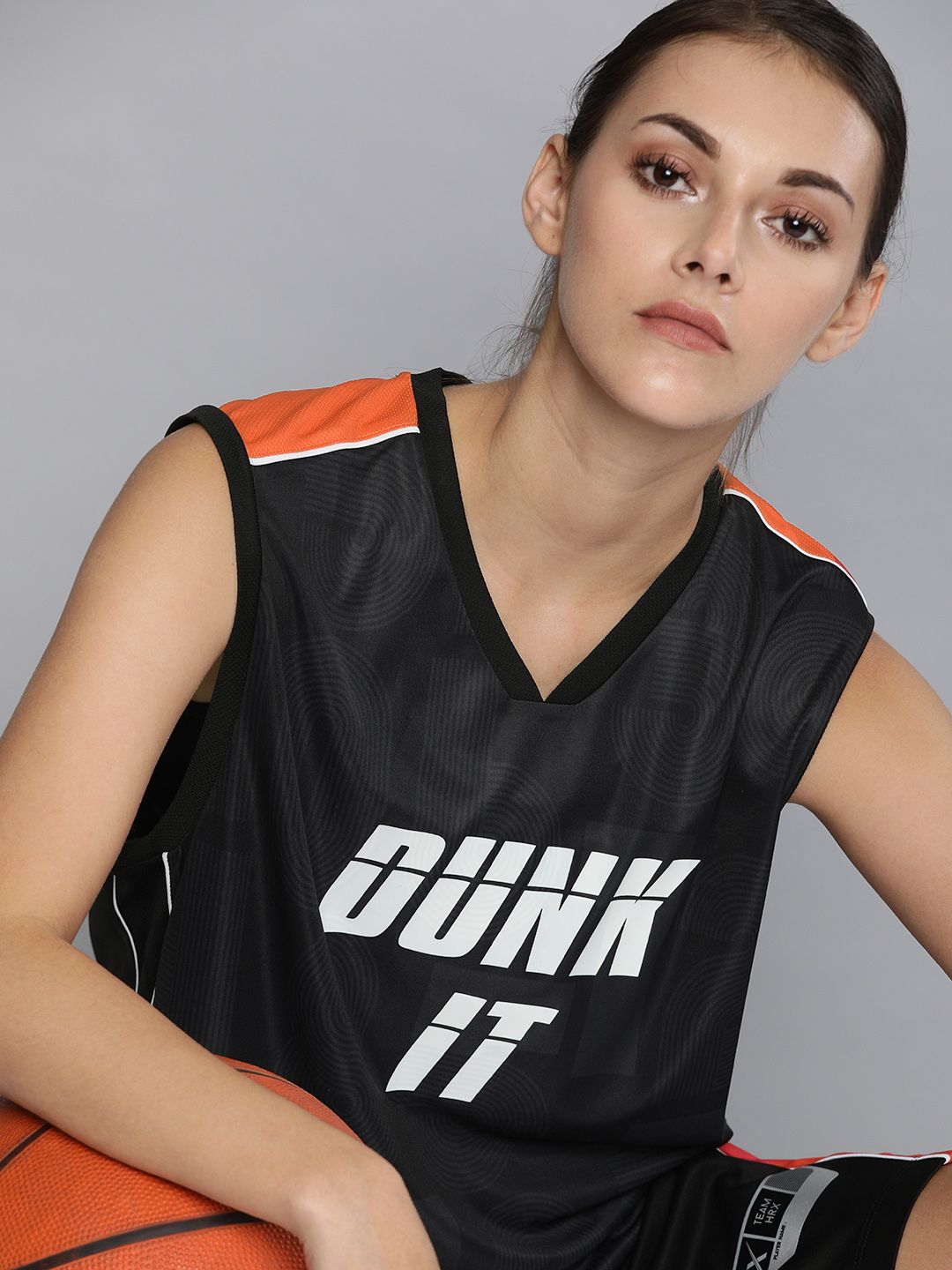 HRX By Hrithik Roshan Women Jet Black Typographic Anti-Static Rapid-Dry  Basketball Tshirt Price in India