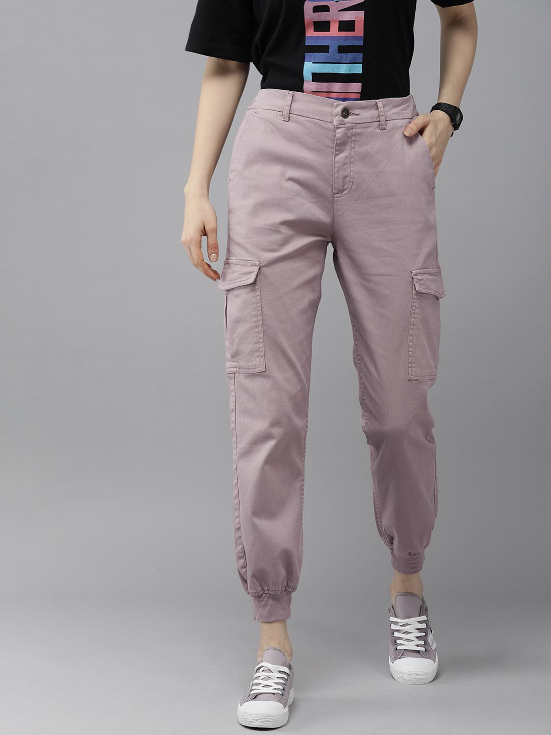 The Roadster Lifestyle Co Women Mauve Joggers Price in India