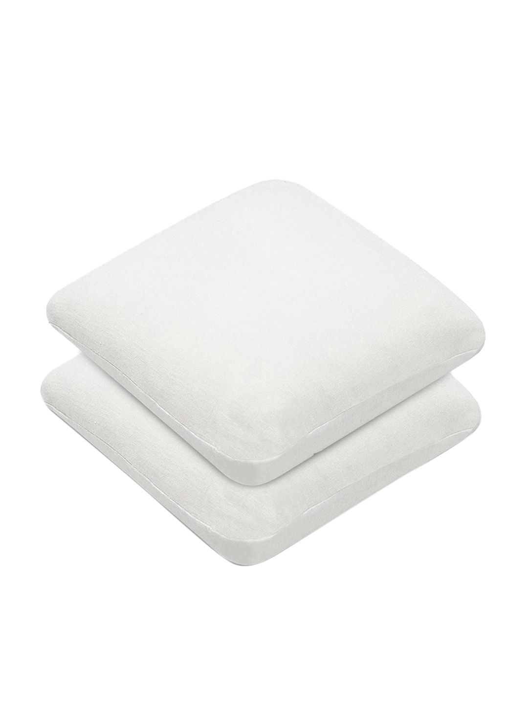 The White Willow Set of 2 Off-White Memory Foam Soft Square Floor Cushions Price in India