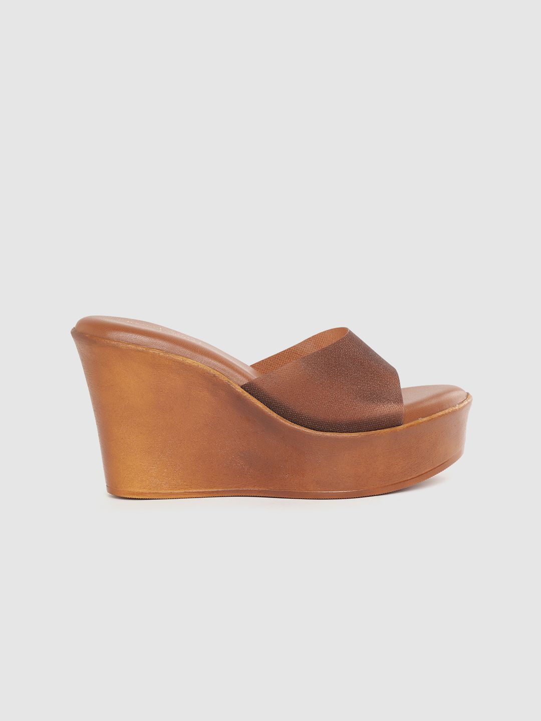 DressBerry Women Brown Shimmer Comfort Wedges Price in India