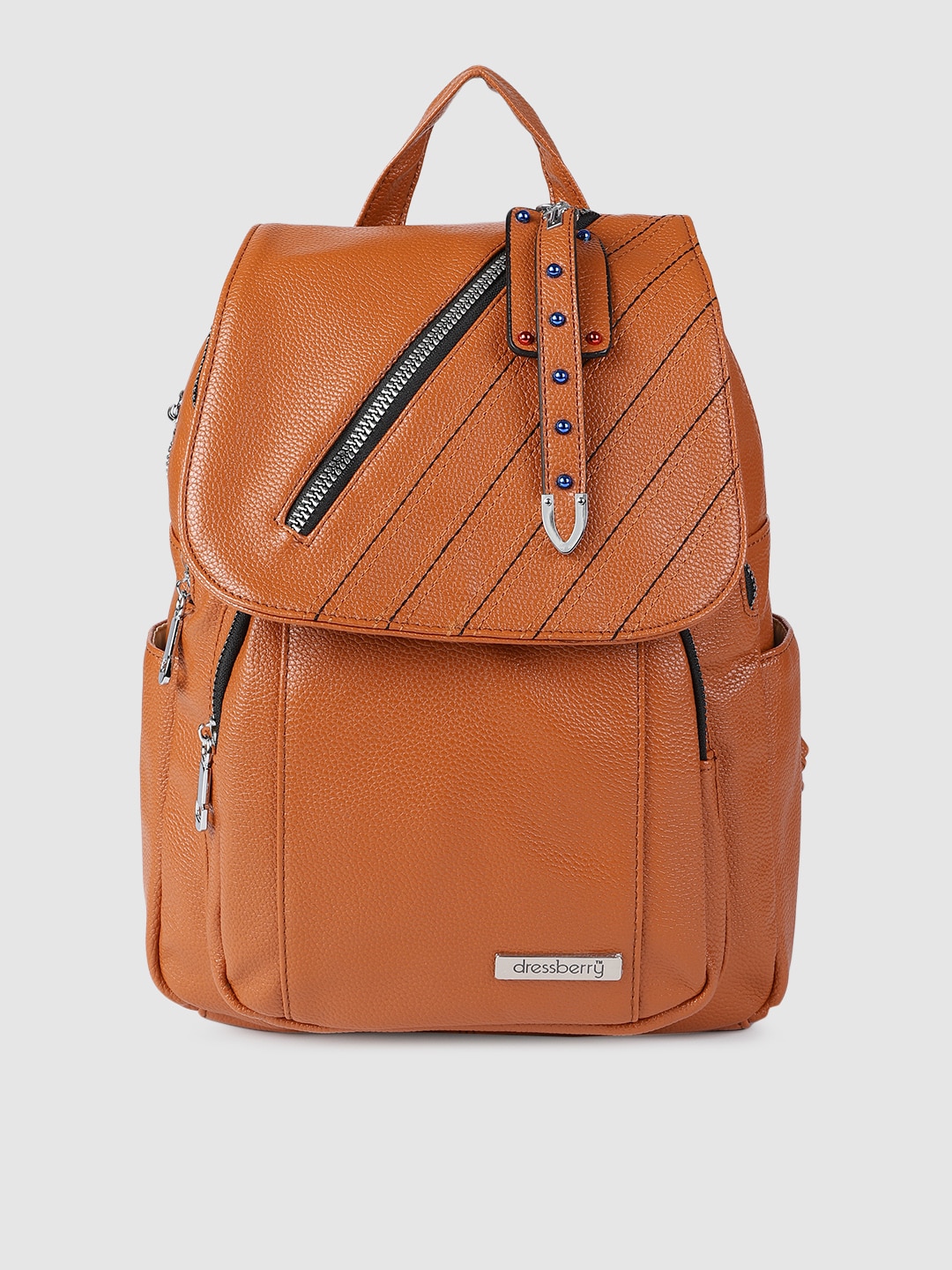 DressBerry Women Brown Backpack Price in India