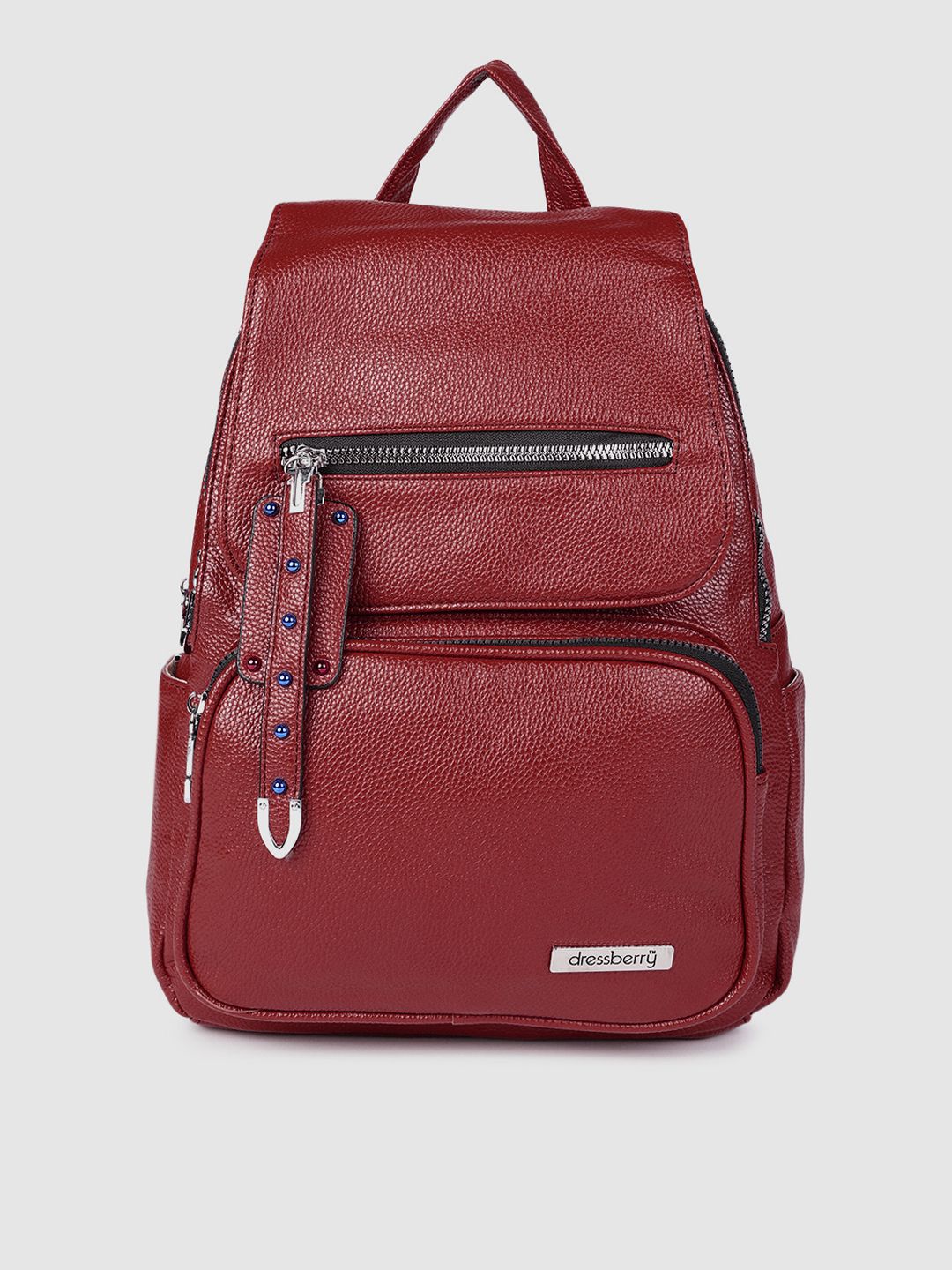 DressBerry Women Maroon Backpack Price in India