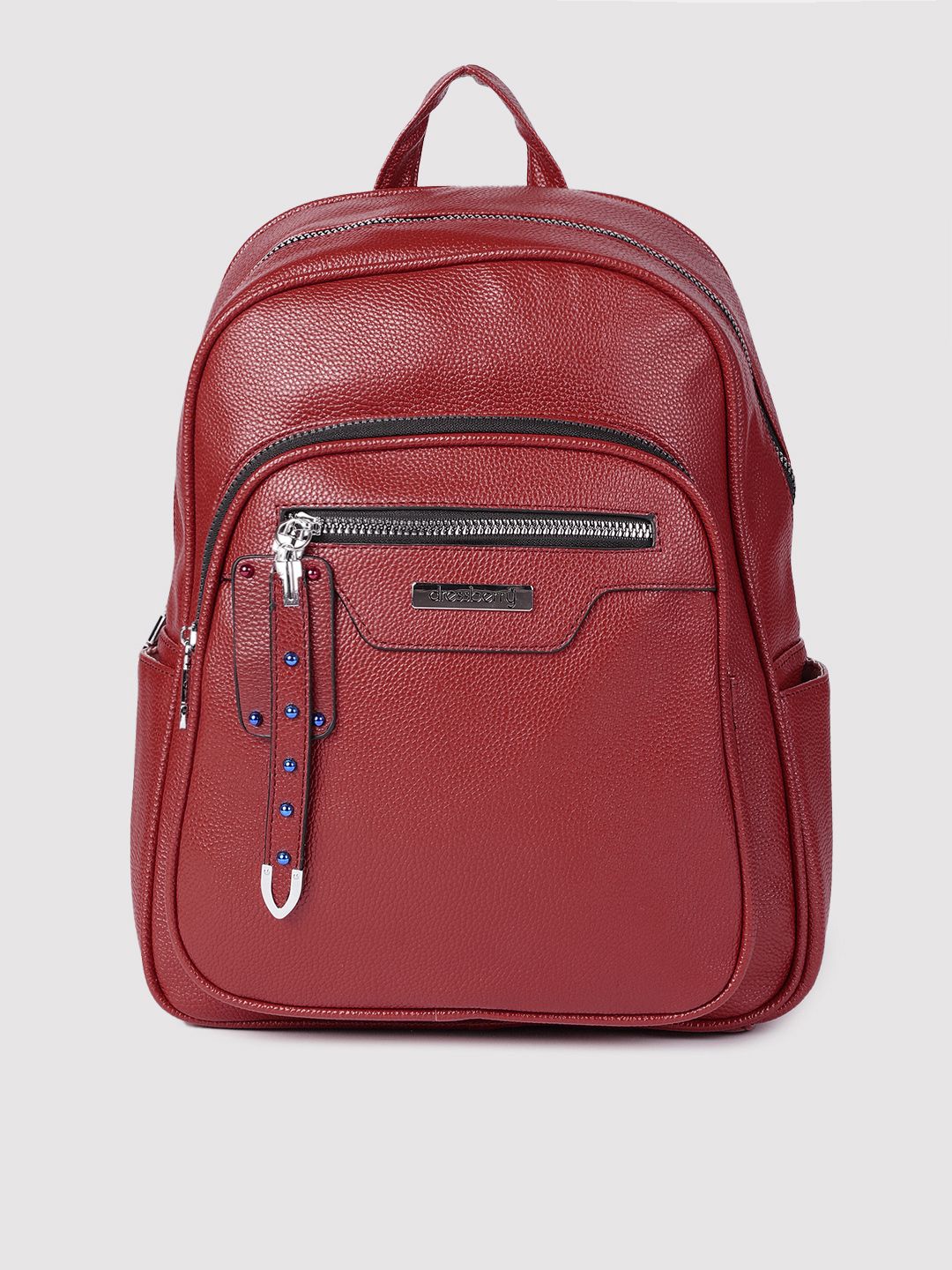 DressBerry Women Red Backpack Price in India