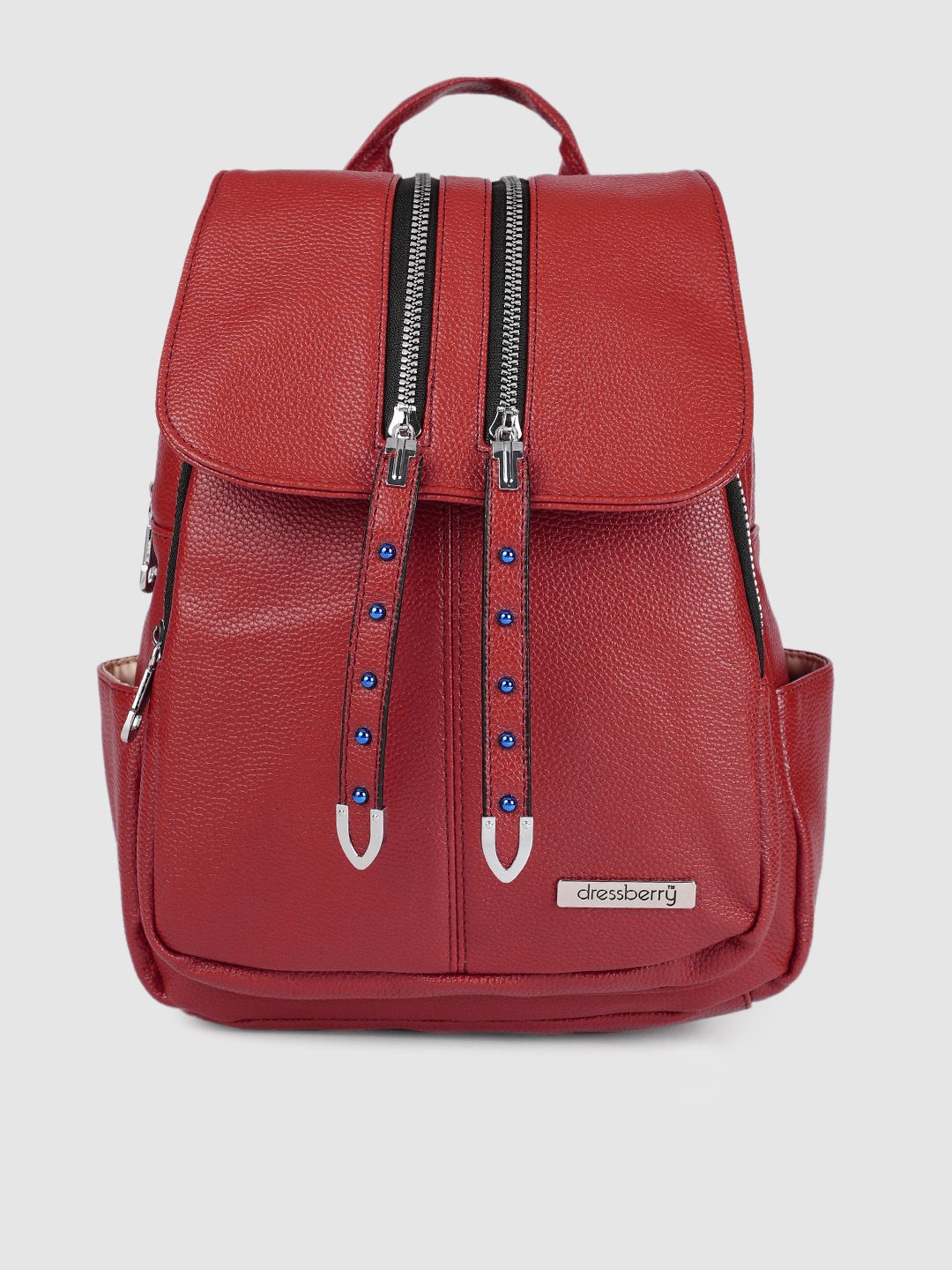 DressBerry Women Red Backpack Price in India