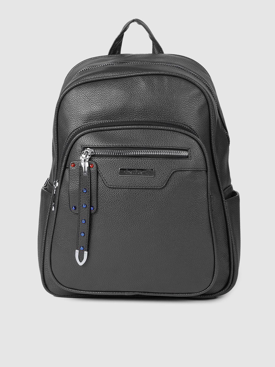 DressBerry Women Black Solid Backpack Price in India