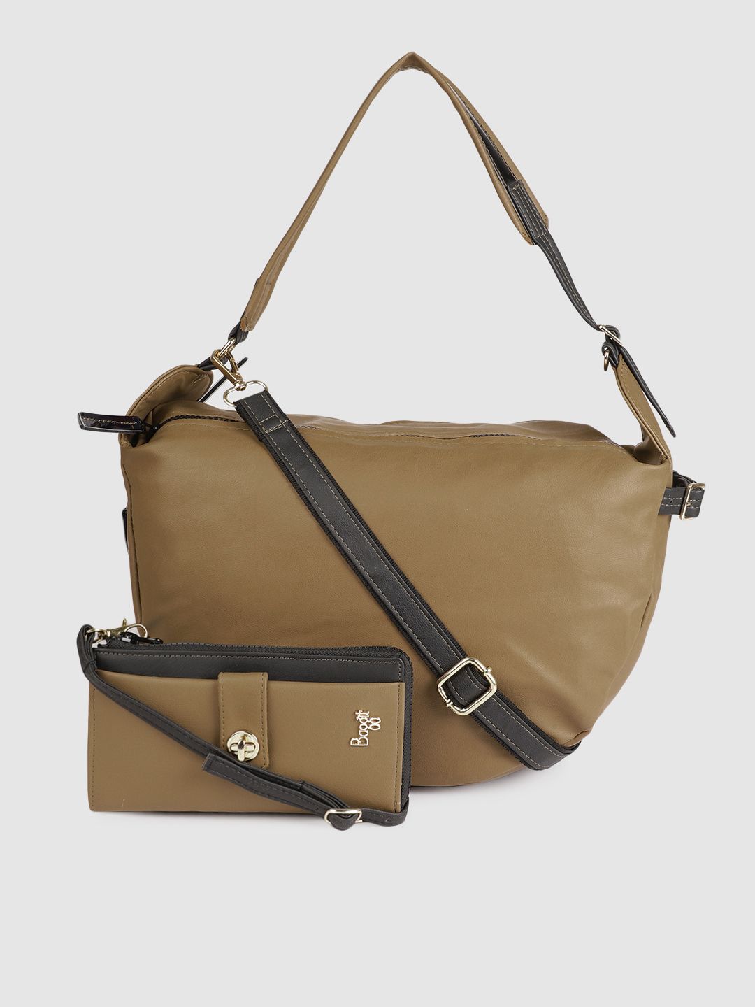 Baggit Beige Solid AUPLIN Sling Bag with Wallet Price in India