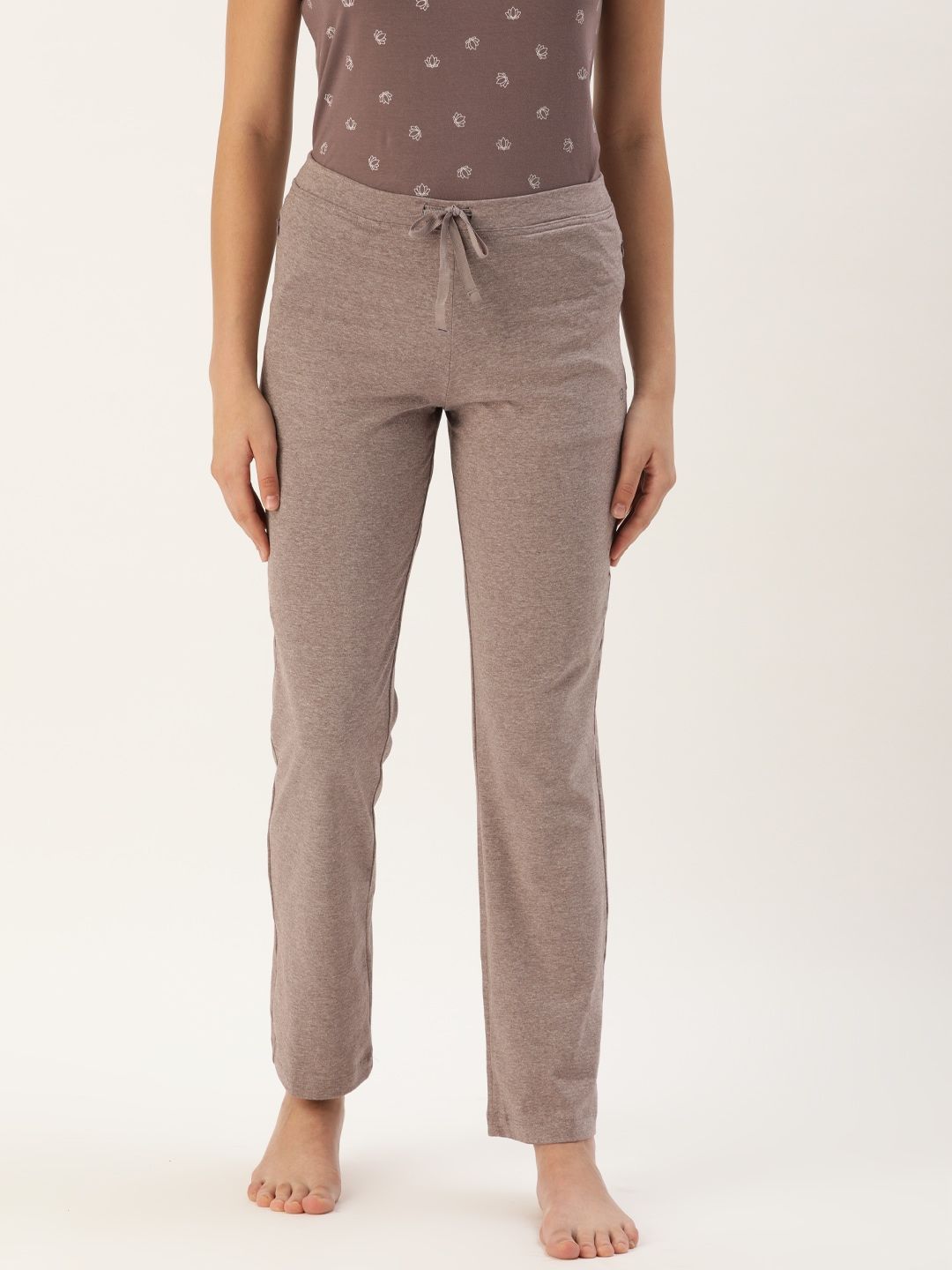 Enamor Women Taupe Slim Fit Pull on Lounge Pants Price in India