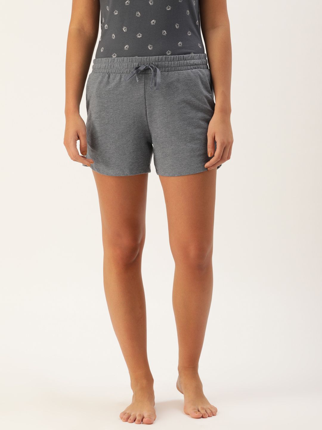 Enamor Women Blue Solid Lounge Shorts Price in India
