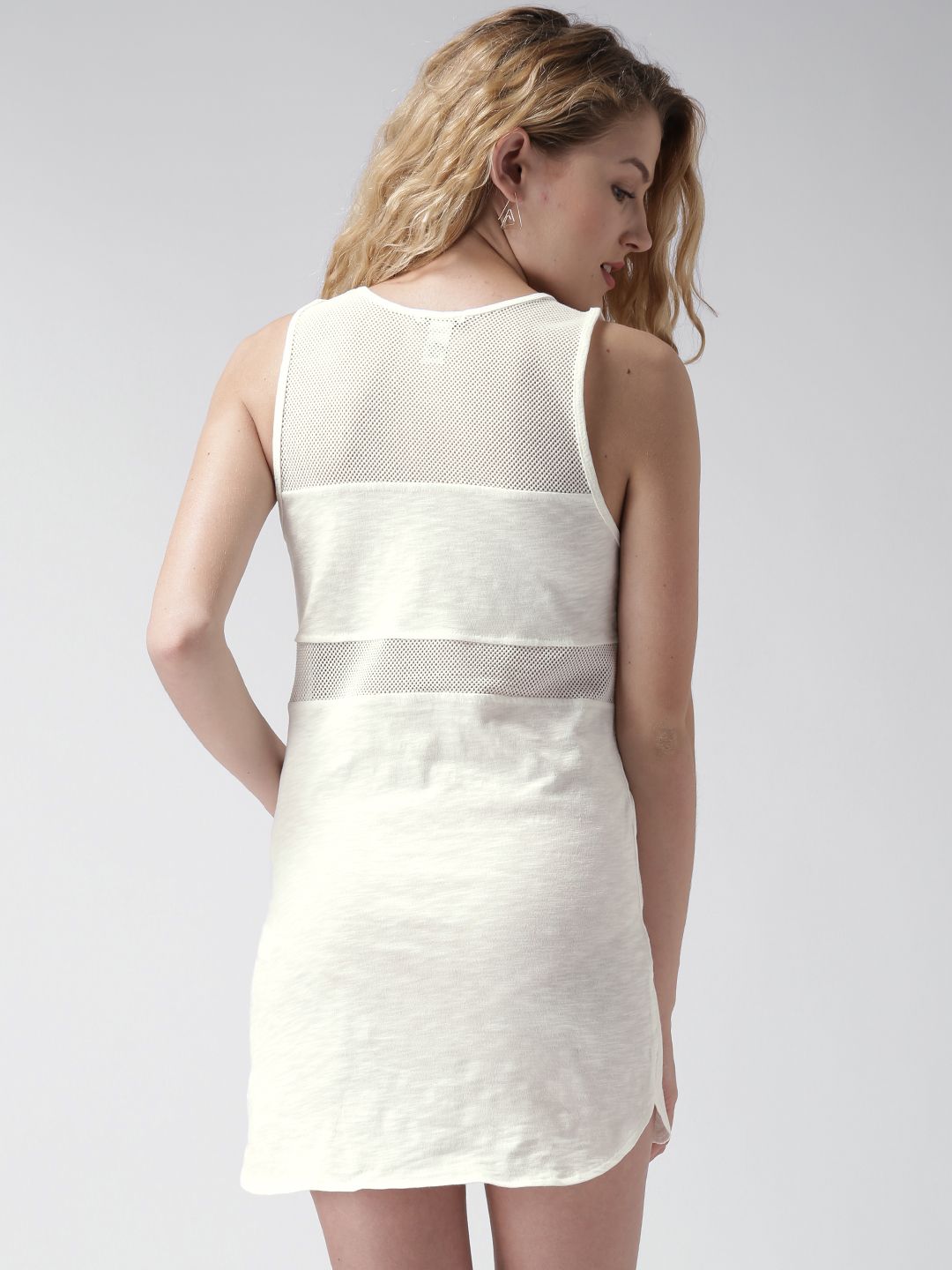 Buy FOREVER 21 Off-White Mesh Shift Dress - Dresses for Women 1337321 |  Myntra