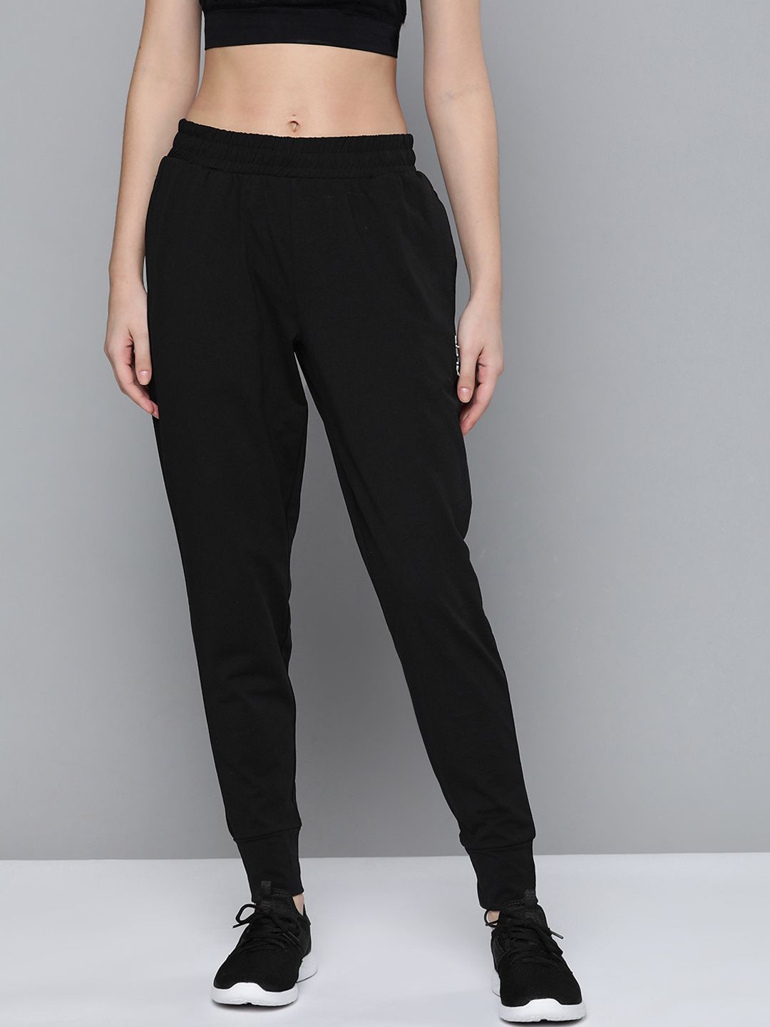 Alcis Women Black Slim Fit Solid Joggers Price in India