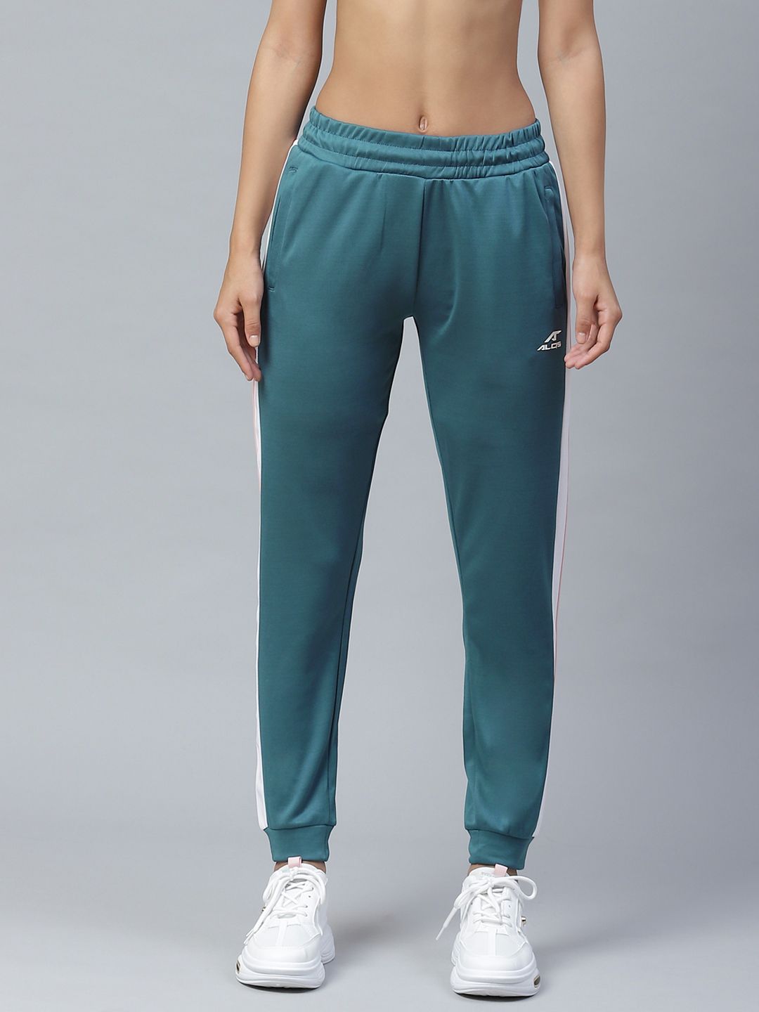 Alcis Women Teal Green Solid Slim Fit Joggers Price in India