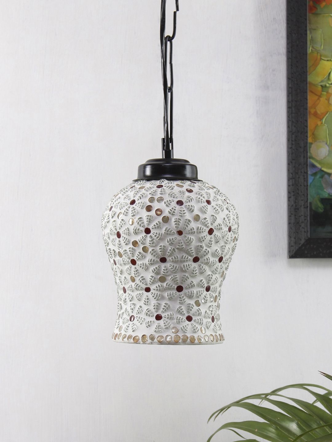 Devansh Multicoloured Self Design Traditional Hanging Light Price in India