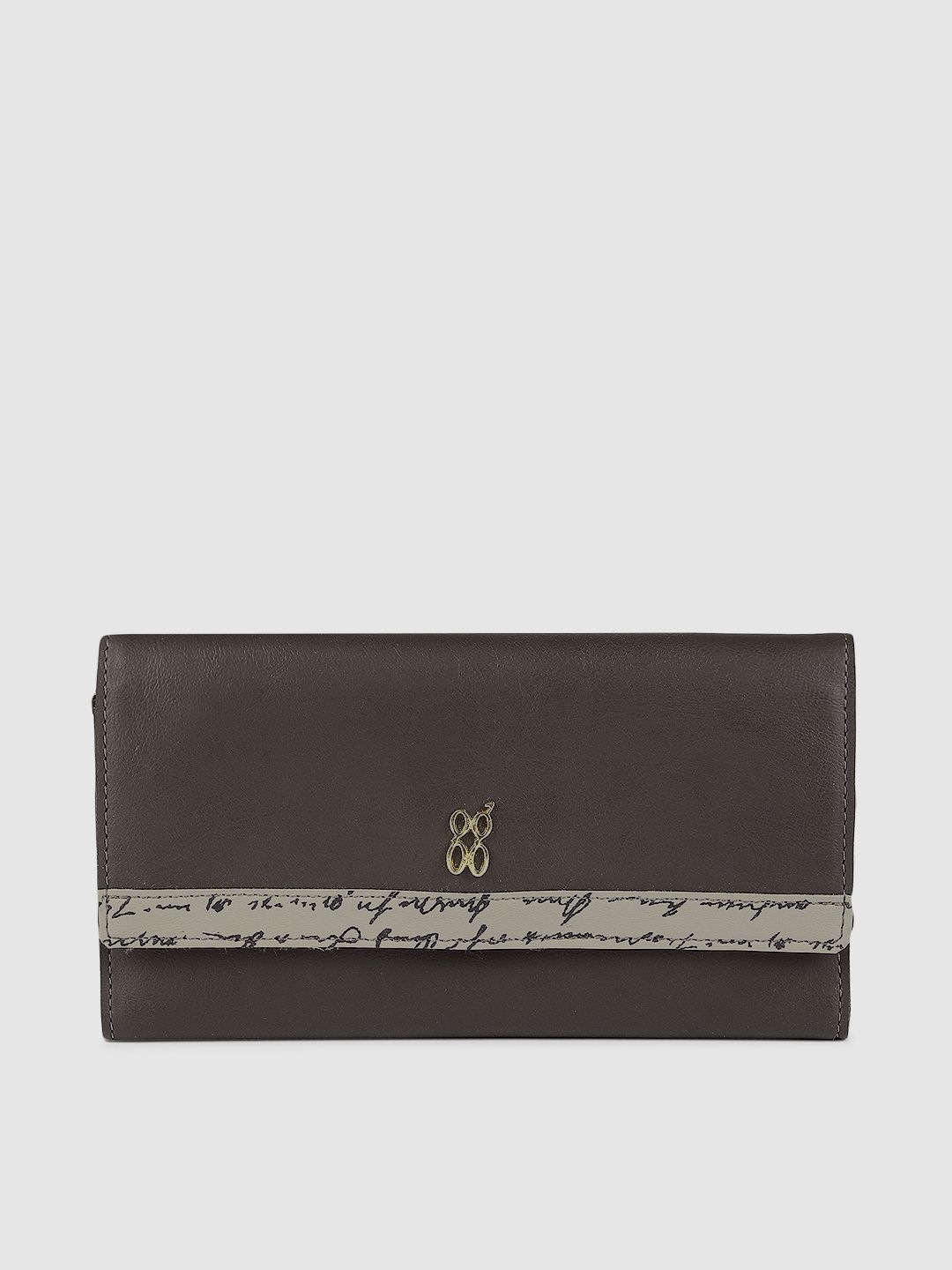 Baggit Women Brown Solid Three Fold Wallet Price in India