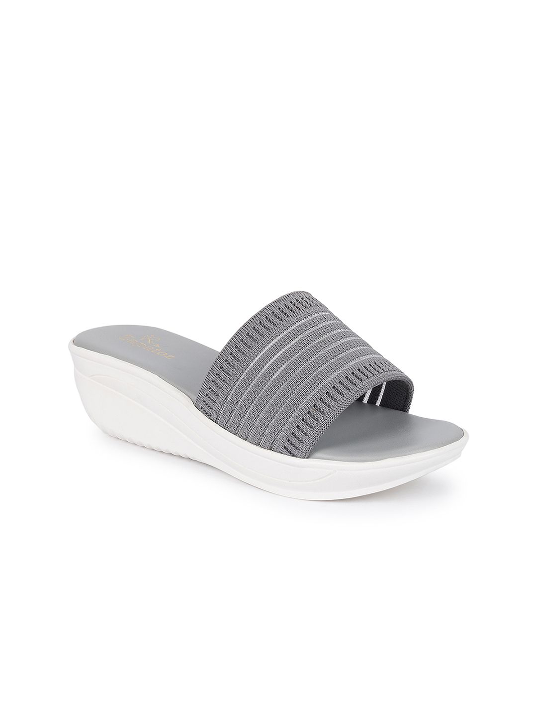 ZAPATOZ Women Grey Woven Design Wedges Price in India