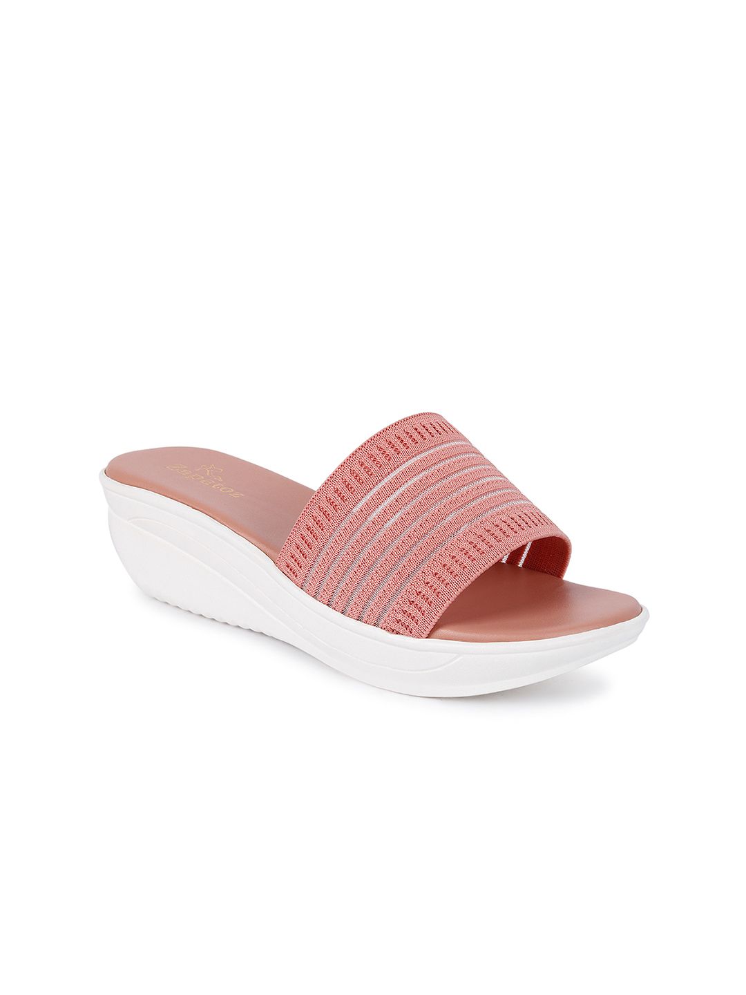 ZAPATOZ Women Pink Woven Design Wedges Price in India