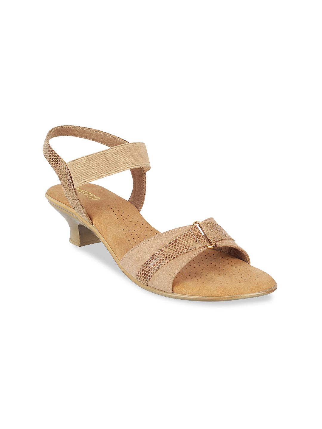 Metro Women Beige Textured Sandals Price in India