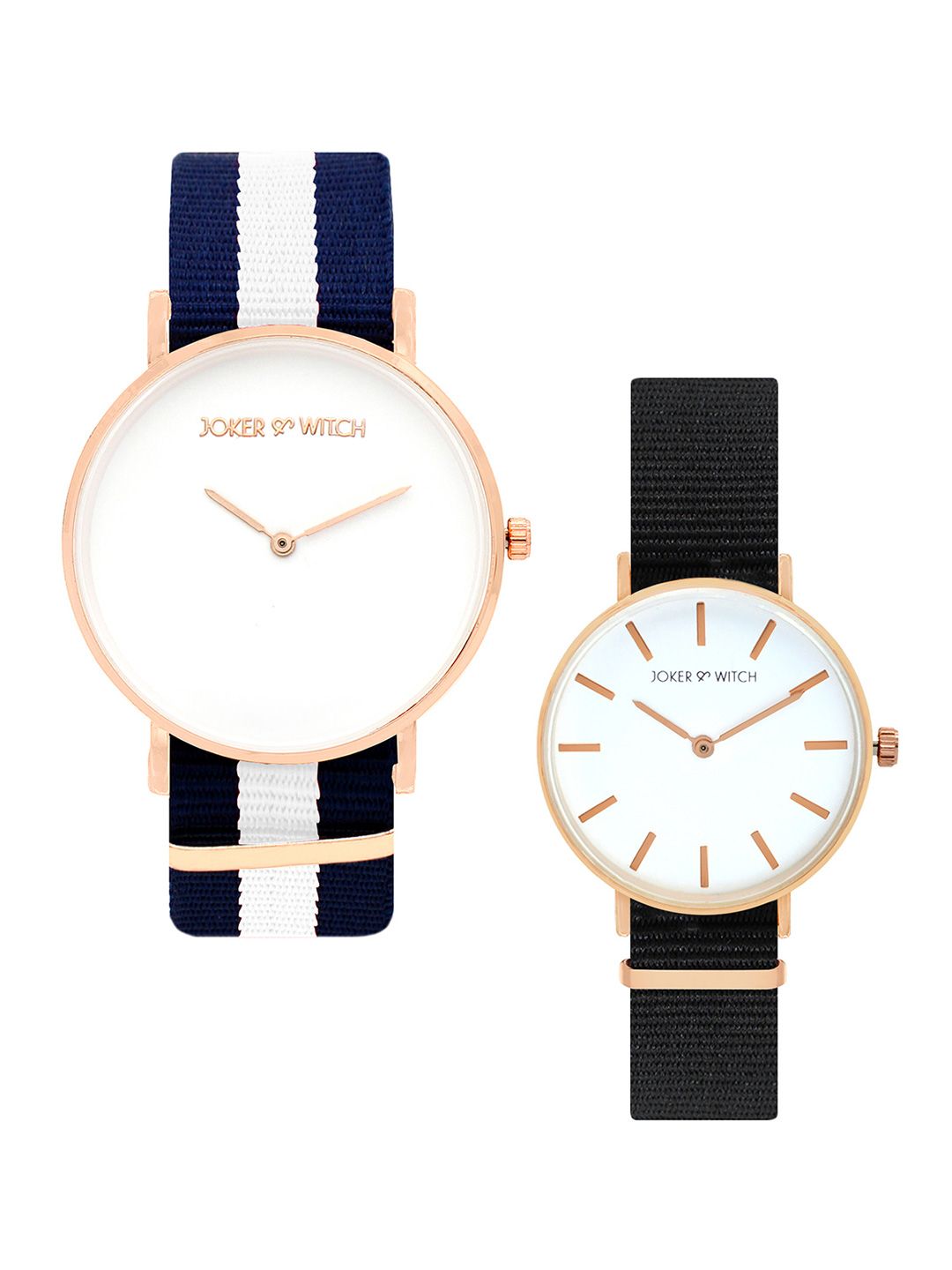 JOKER & WITCH JOKER & WITCH Set of 2 White Eric & Ariel Couple Watches JWCW107
