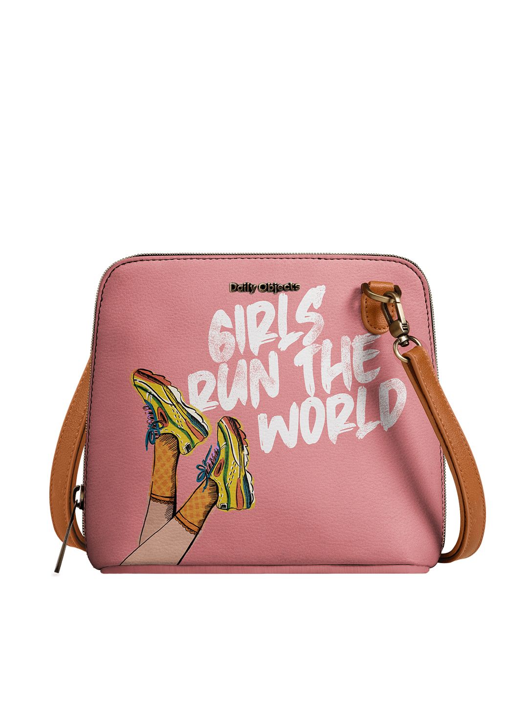 DailyObjects Pink Printed Sling Bag Price in India