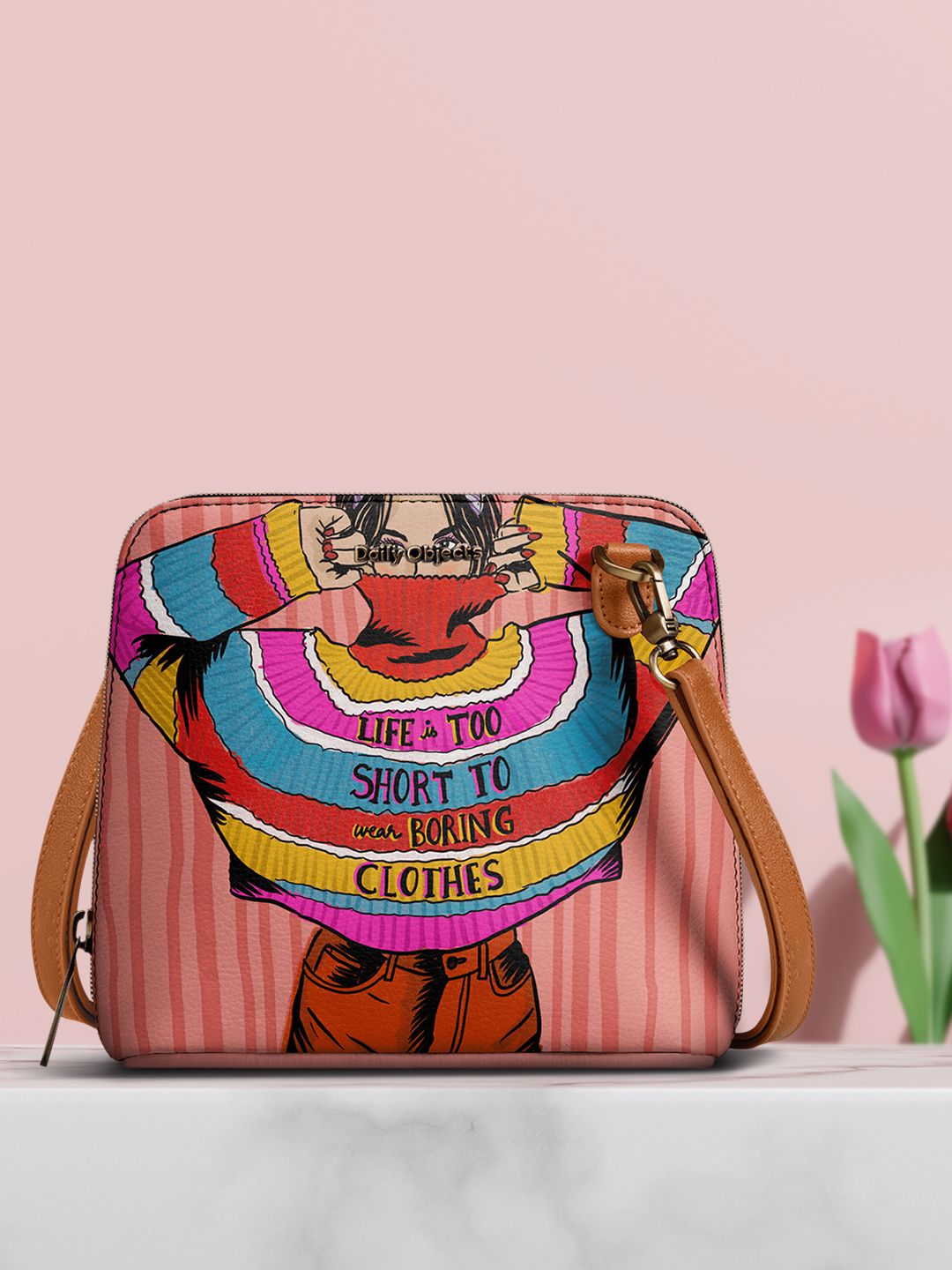 DailyObjects Multicoloured Printed Sling Bag Price in India