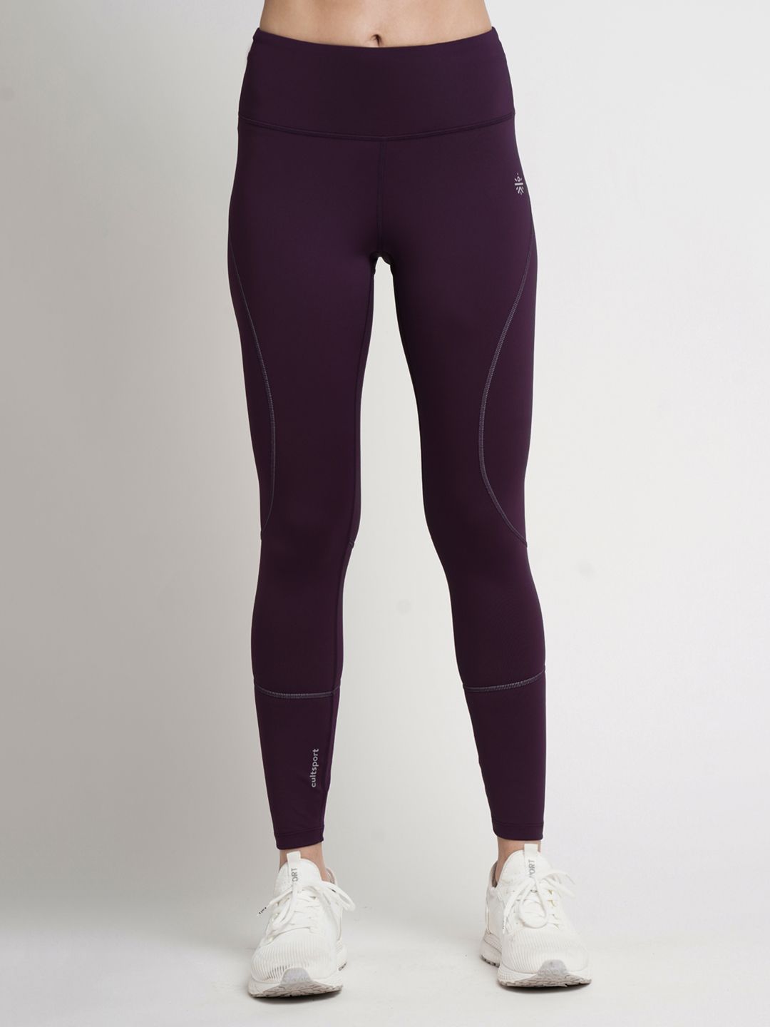 Cultsport Women Burgundy Solid Tights Price in India