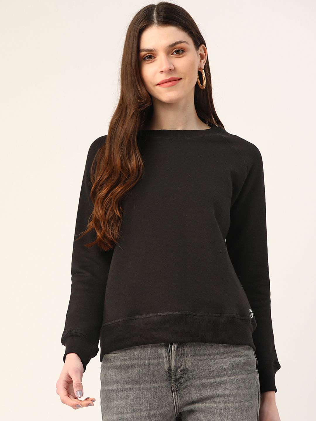 Trend Arrest Women Black Solid Sweatshirt Price in India