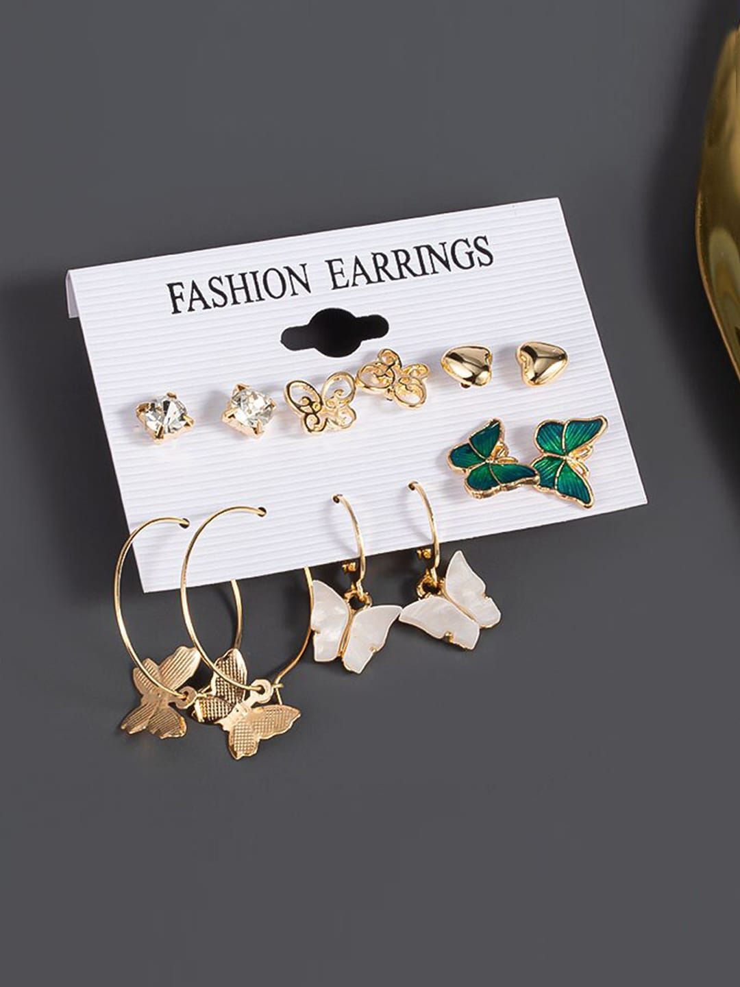 Jewels Galaxy Set of 6 Gold-Plated Earrings Price in India