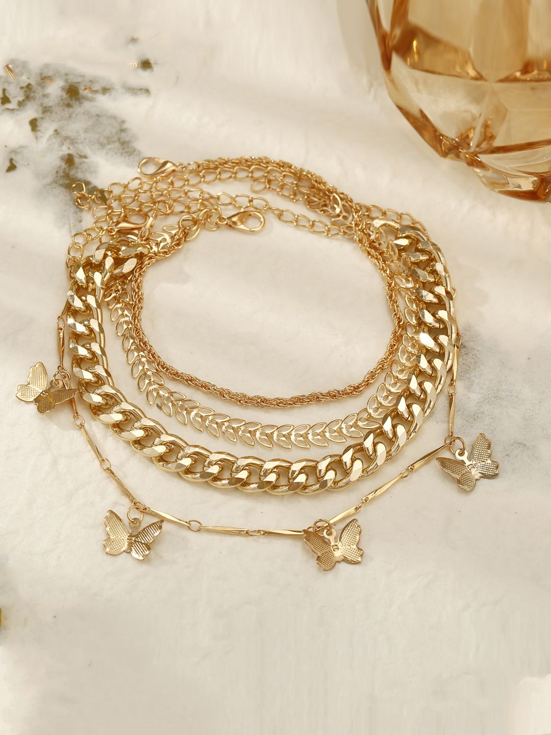 Jewels Galaxy Set of 4 Gold-Plated Bracelets Price in India
