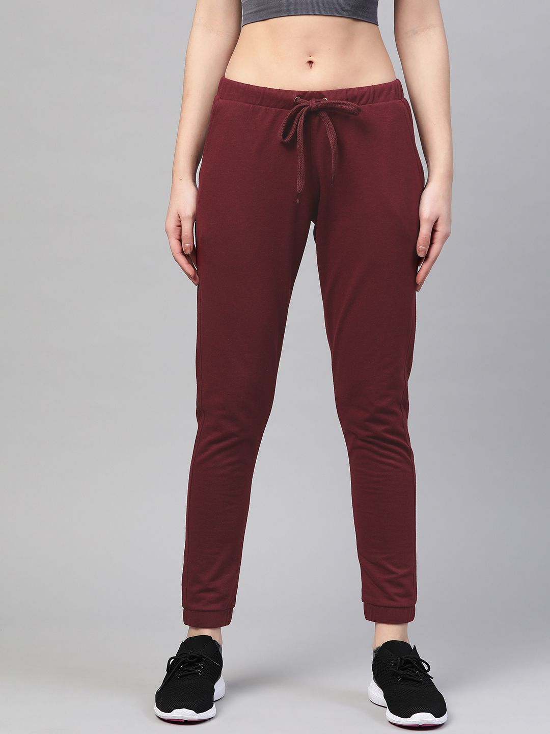 M7 by Metronaut Women Maroon Solid Slim Fit Joggers Price in India