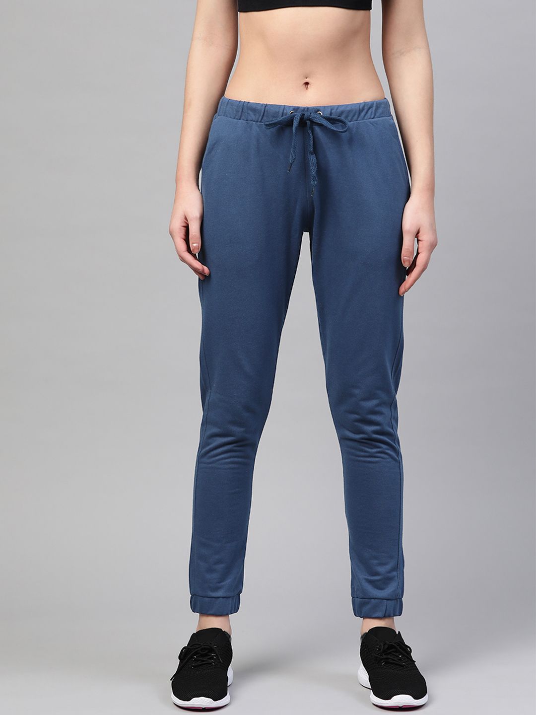 M7 by Metronaut Women Blue Solid Cropped Joggers Price in India