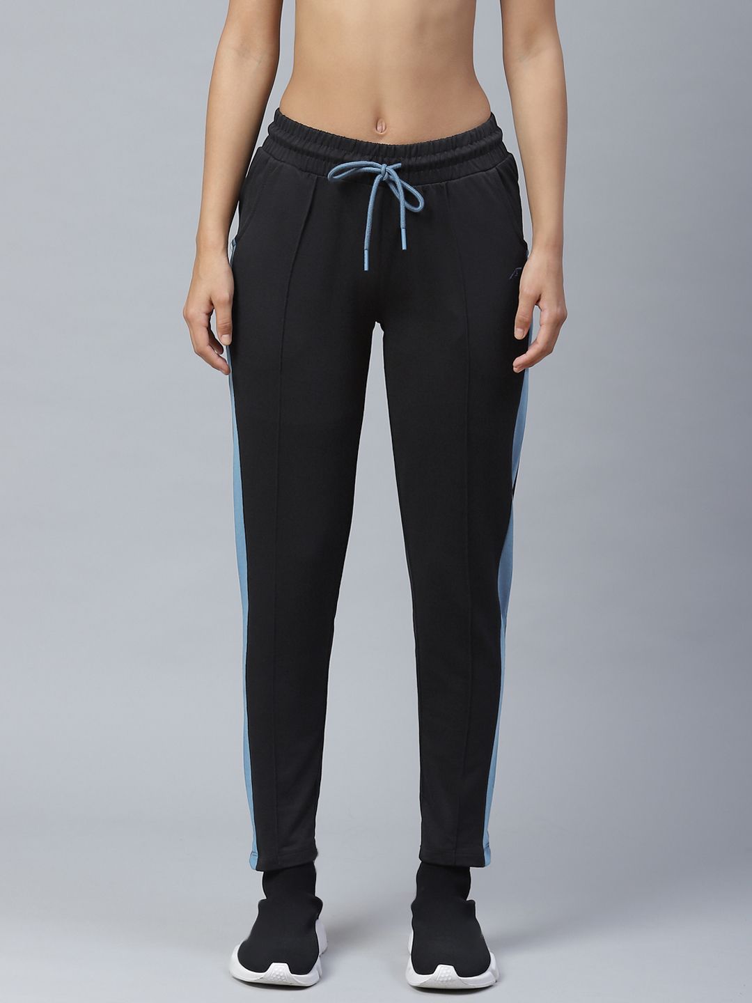 Alcis Women Black Solid Slim Fit Track Pants Price in India