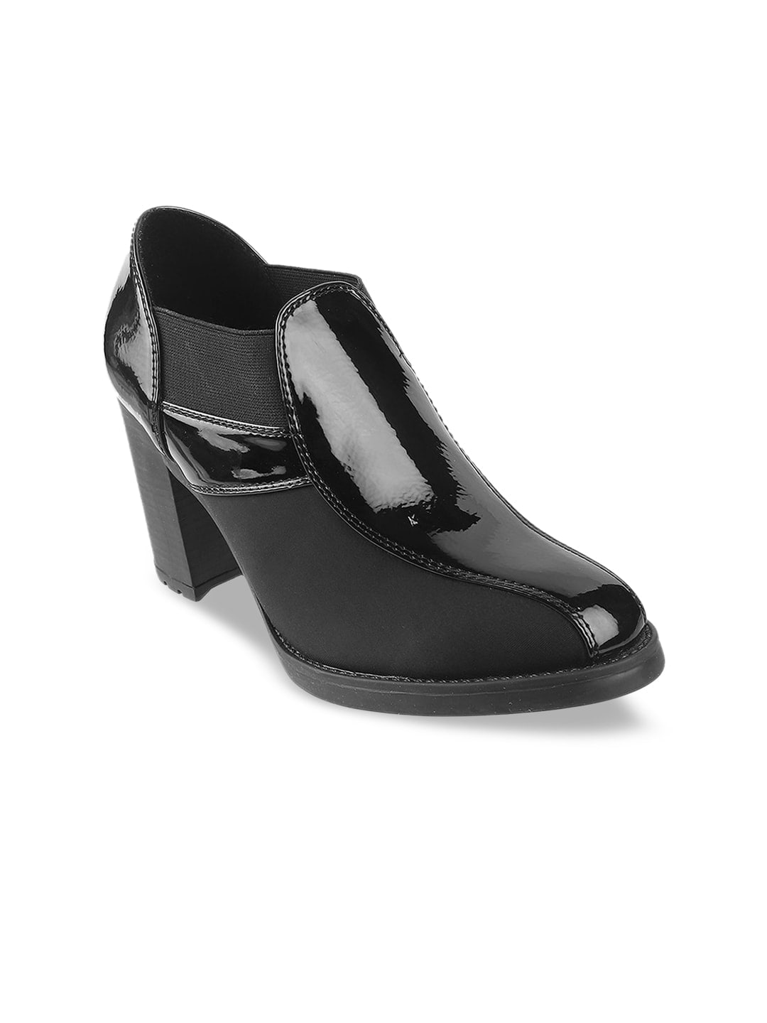 Catwalk Women Black Solid Heeled Boots Price in India