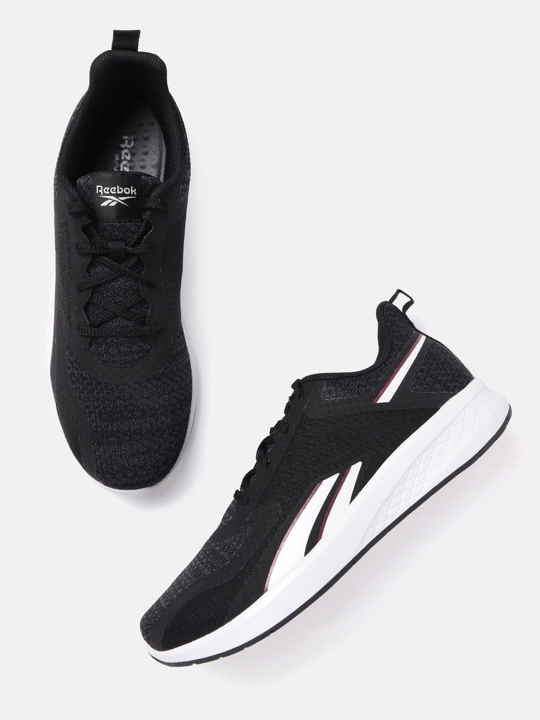 Reebok Men Black Woven Design JK Lastmile Running Shoes