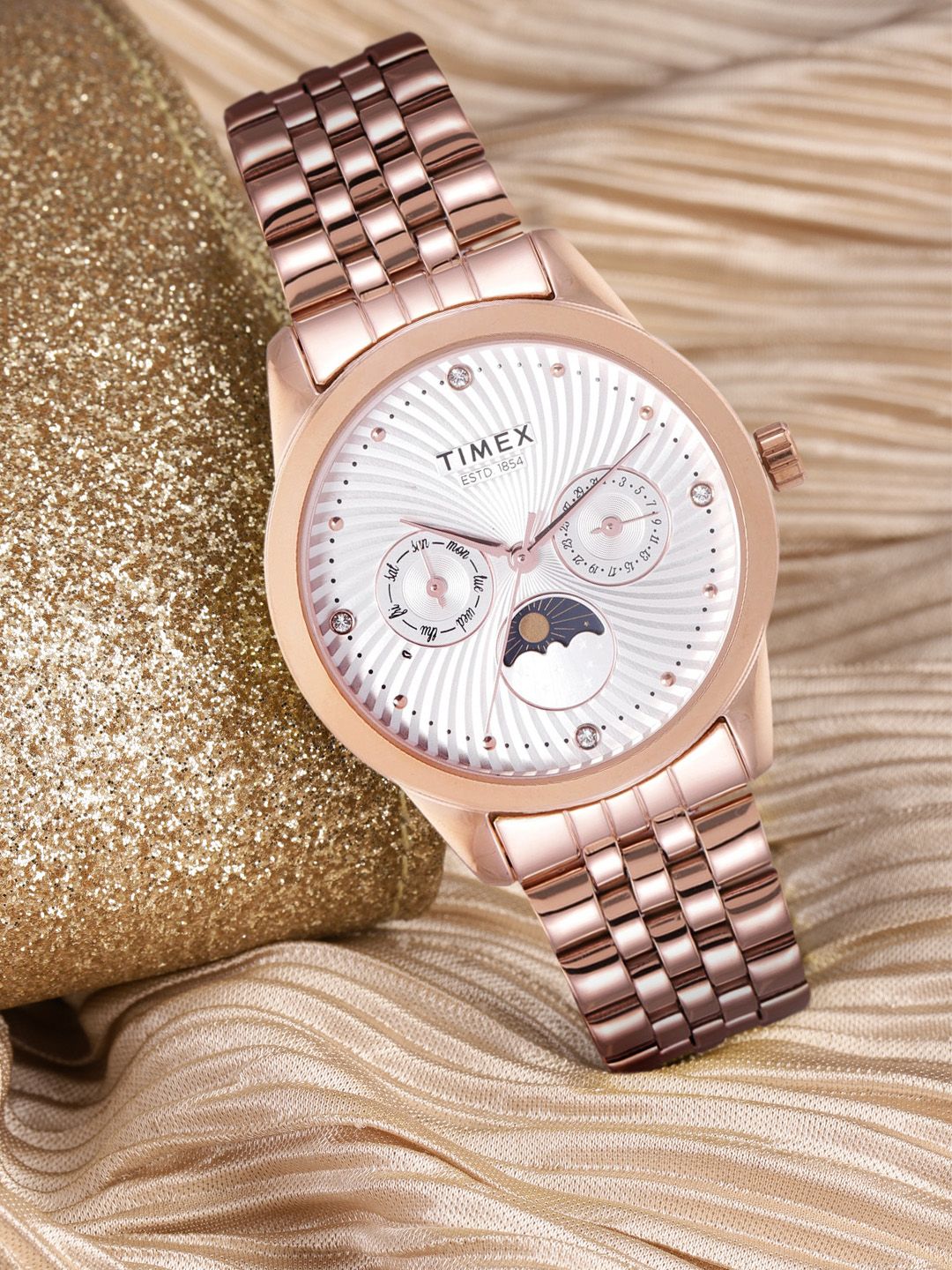 Timex Women Silver-Toned Multifunction Analogue Watch - TWEL13106 Price in India