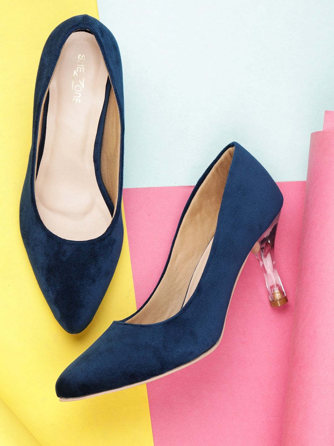 Shezone Women Blue Solid Pumps Price in India