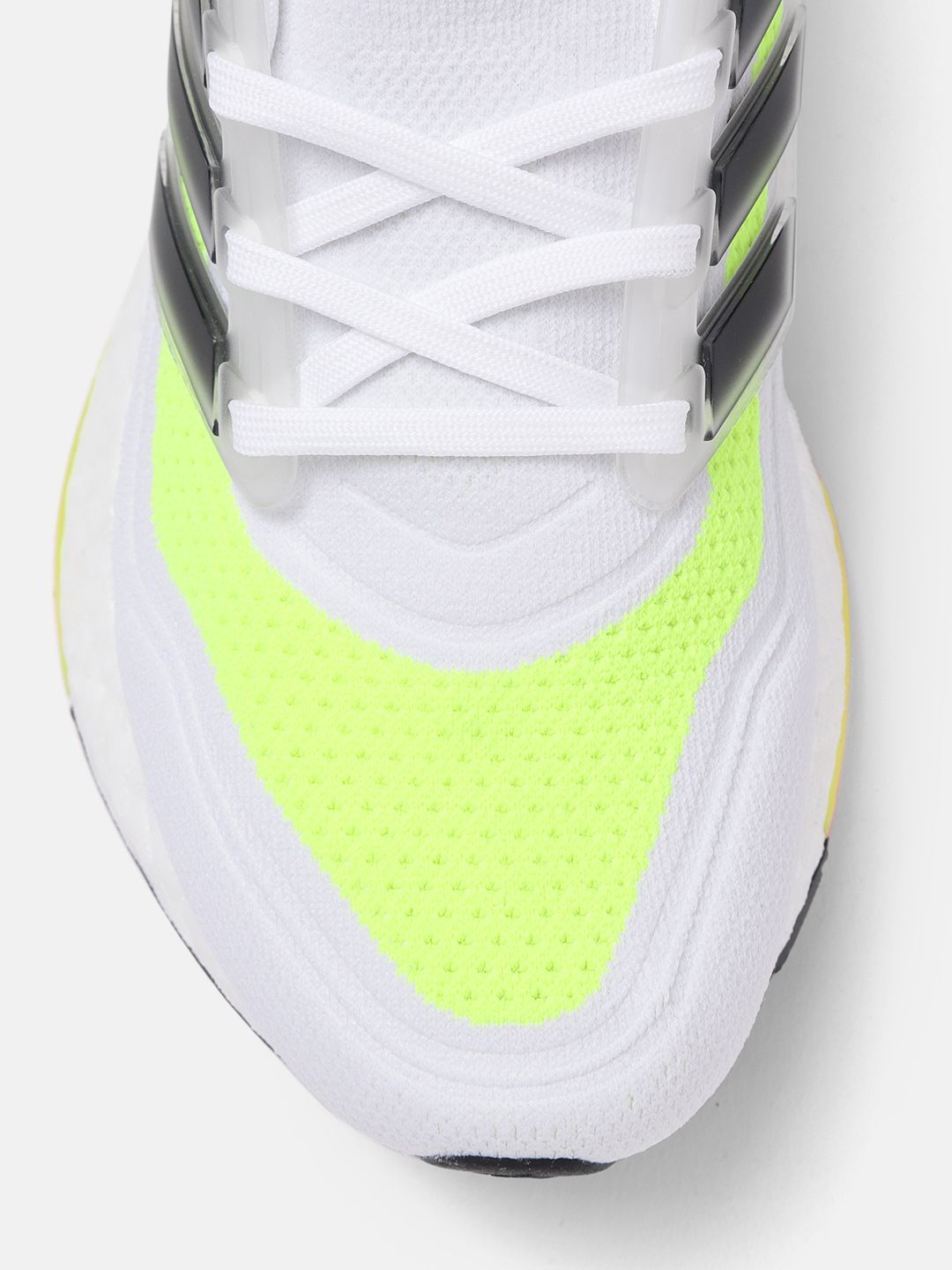 Buy ADIDAS Men White & Fluorescent Green Woven Design UltraBoost 21 Running  Shoes - Sports Shoes for Men 13444554 | Myntra