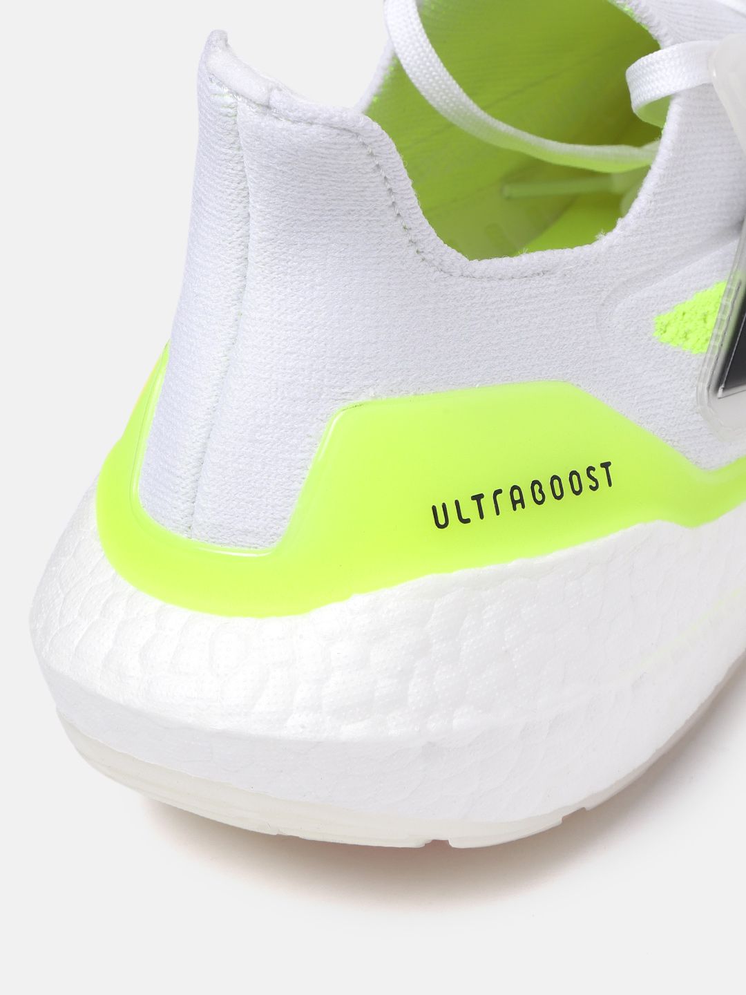 Buy ADIDAS Men White & Fluorescent Green Woven Design UltraBoost